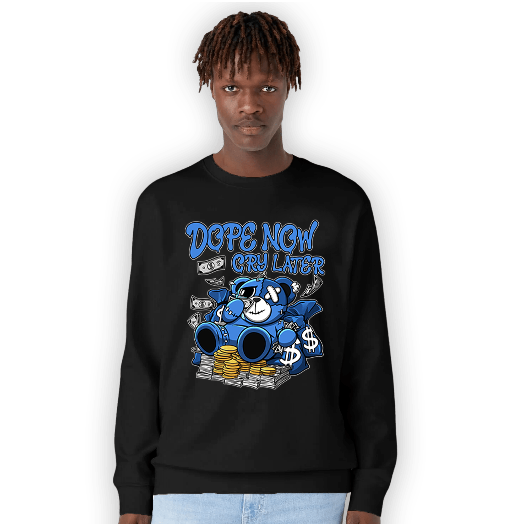 University Blue Toe 1s Sweatshirt Match Money Cry BER - NastyJamz