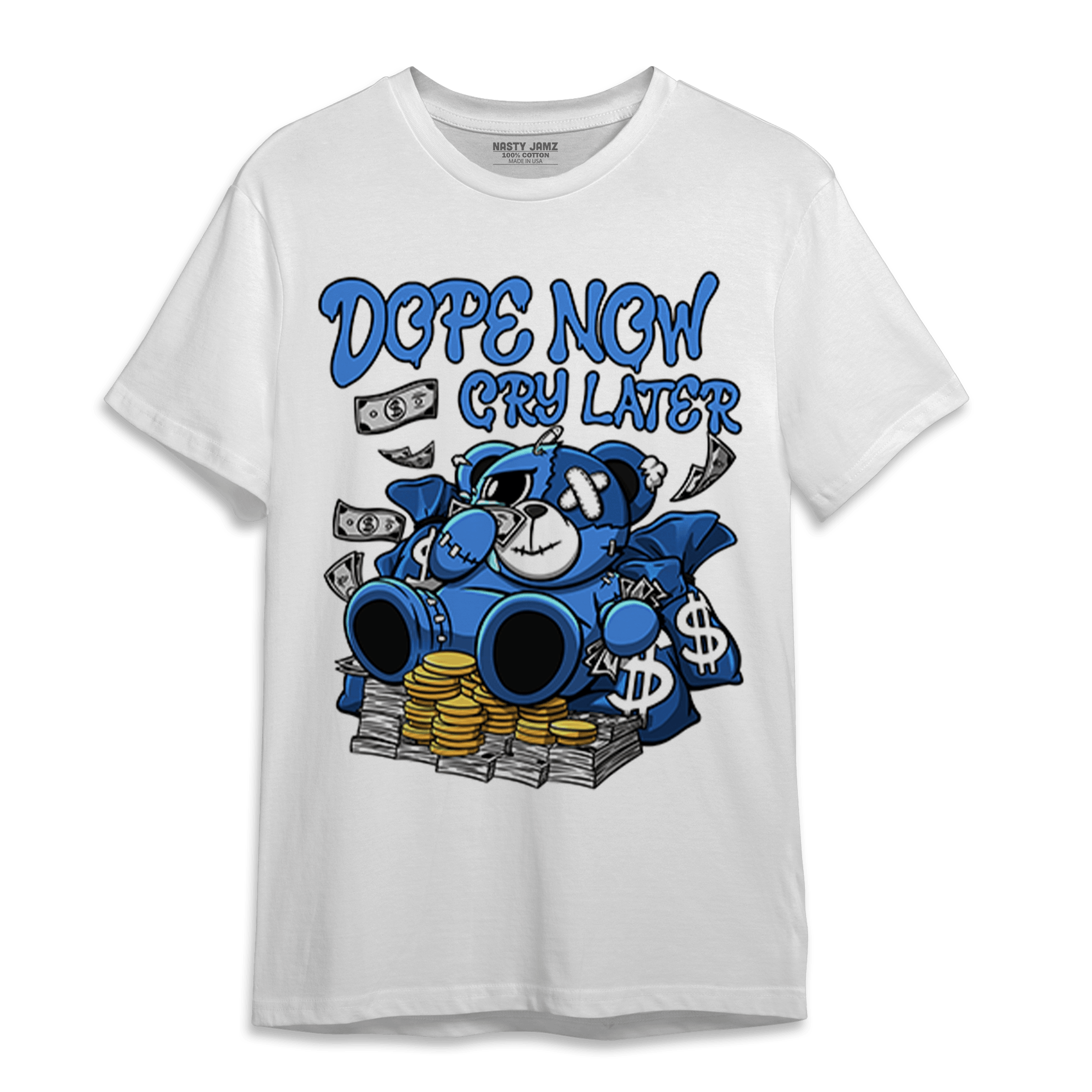 University Blue Toe 1s T Shirt Match Money Cry BER - NastyJamz