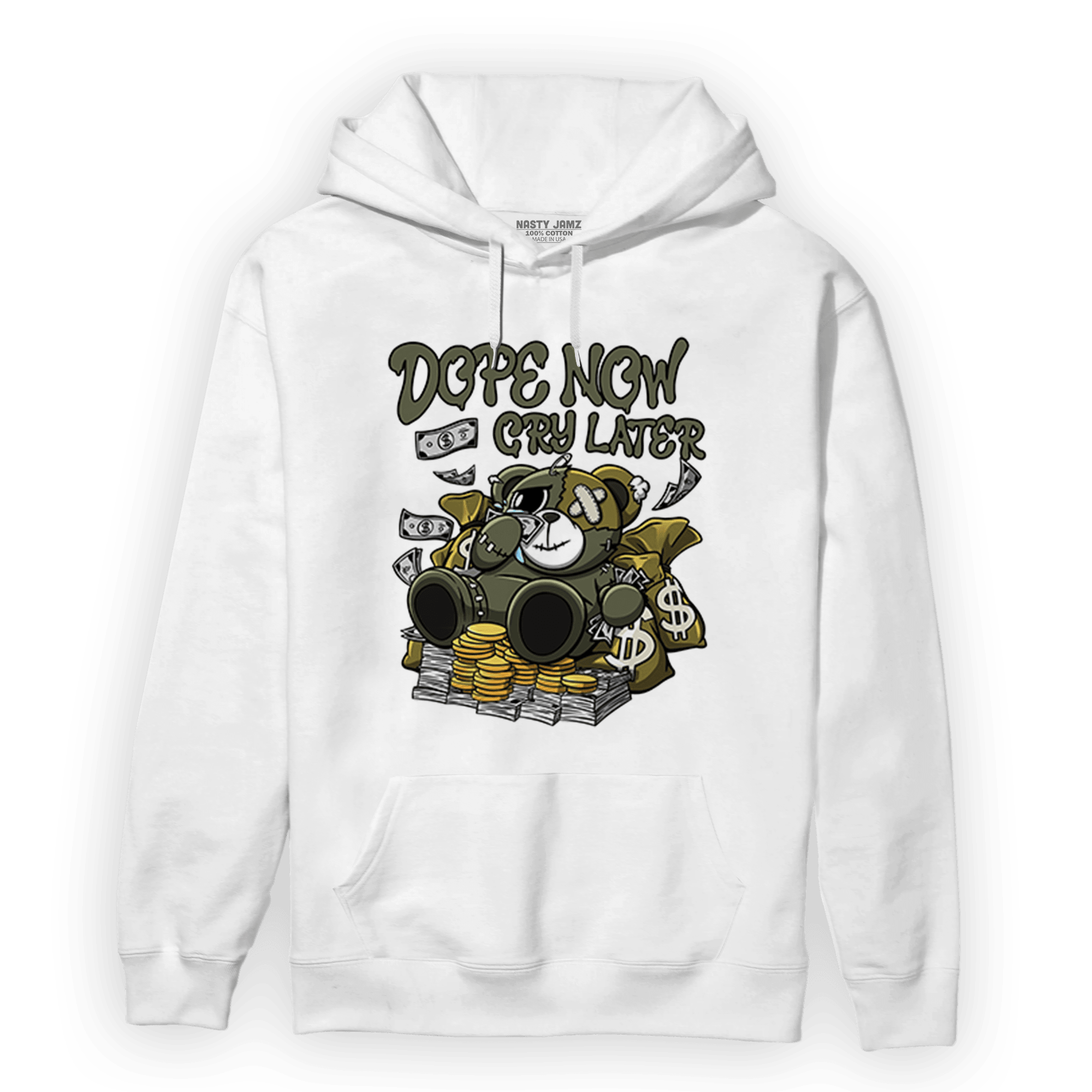 SE Craft Medium Olive 4s Hoodie Match Money Cry BER - NastyJamz