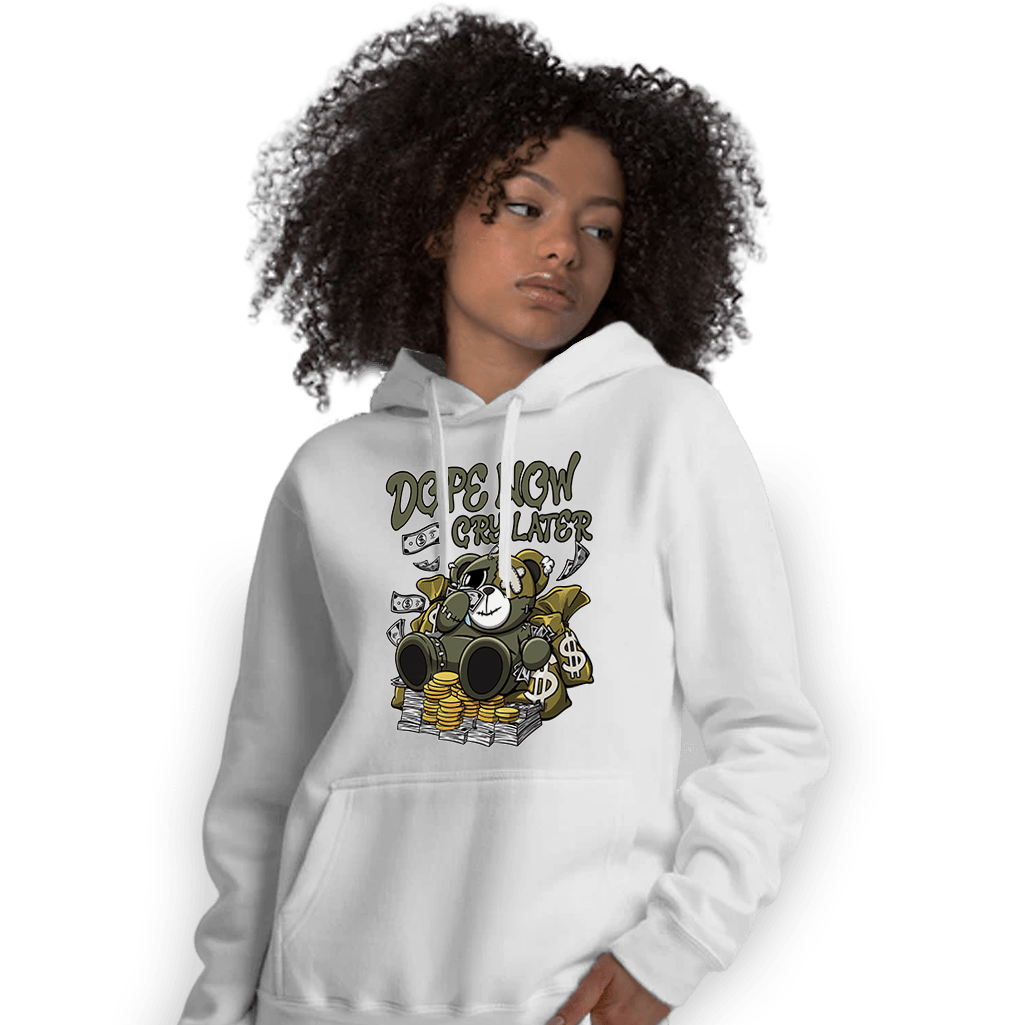 SE Craft Medium Olive 4s Hoodie Match Money Cry BER - NastyJamz