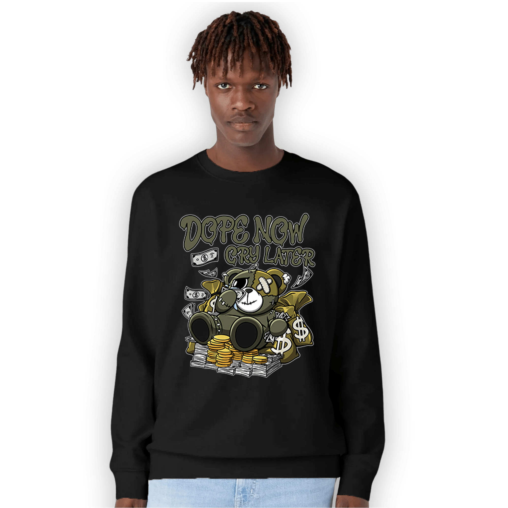 SE Craft Medium Olive 4s Sweatshirt Match Money Cry BER - NastyJamz