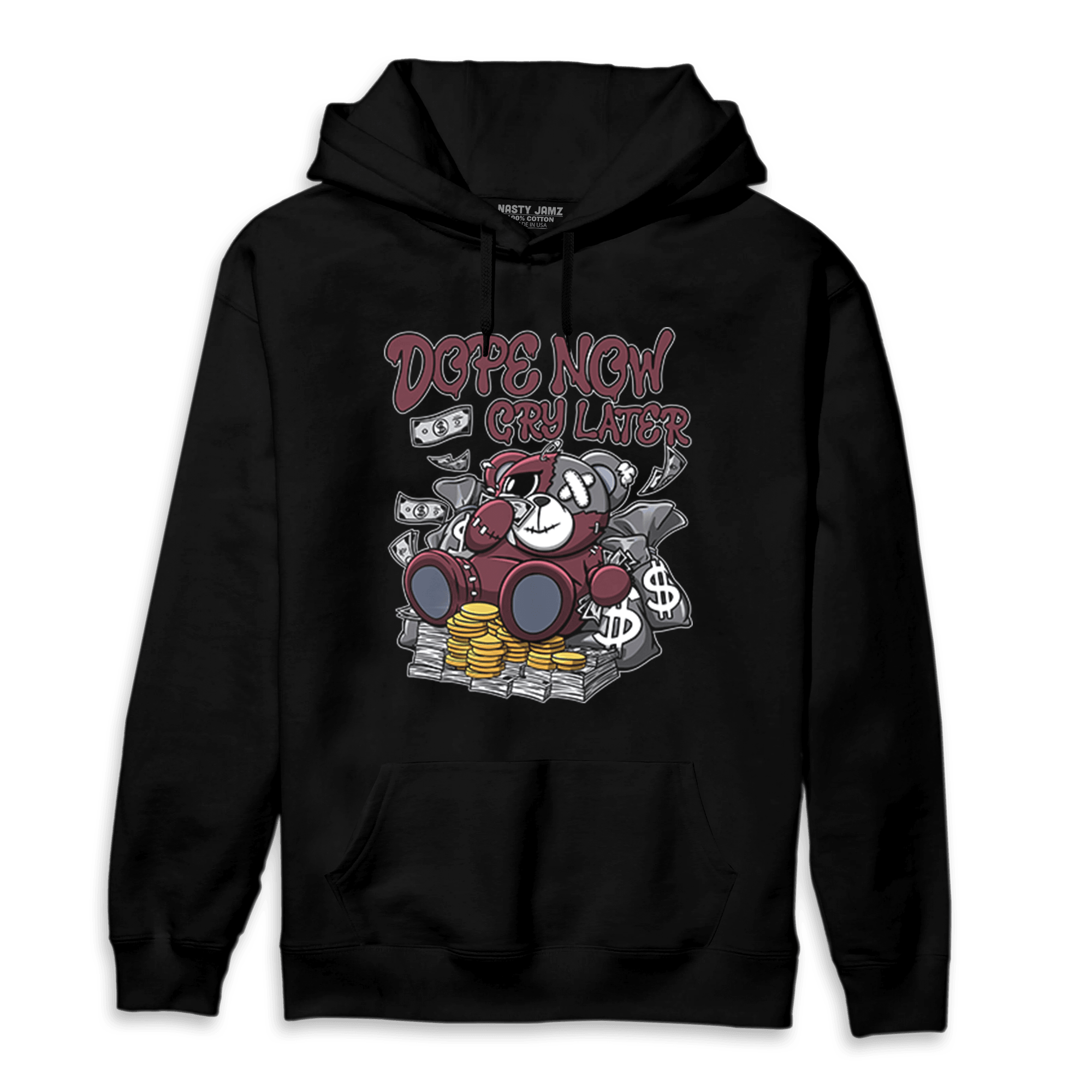Burgundy 5s Hoodie Match Money Cry BER - NastyJamz
