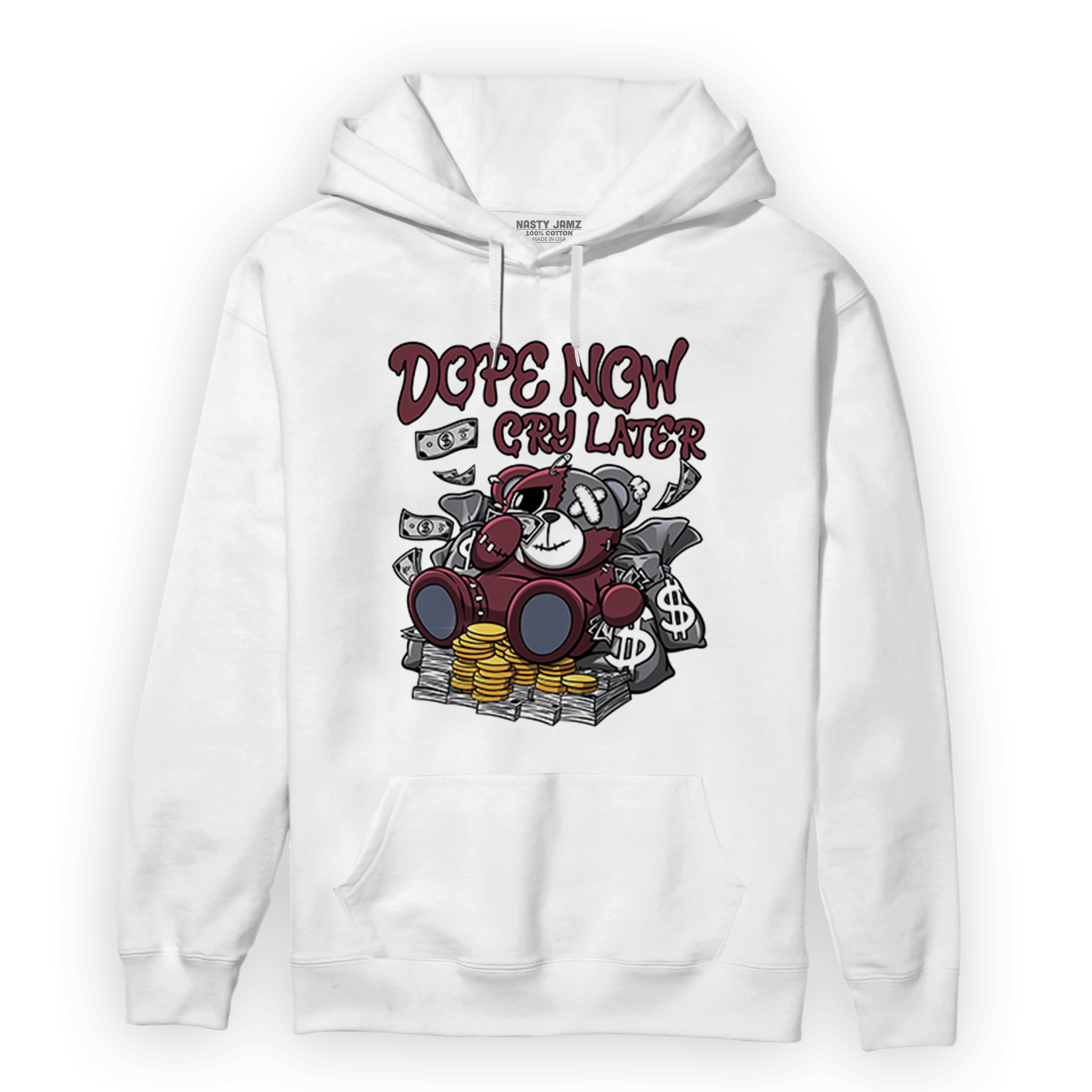 Burgundy 5s Hoodie Match Money Cry BER - NastyJamz