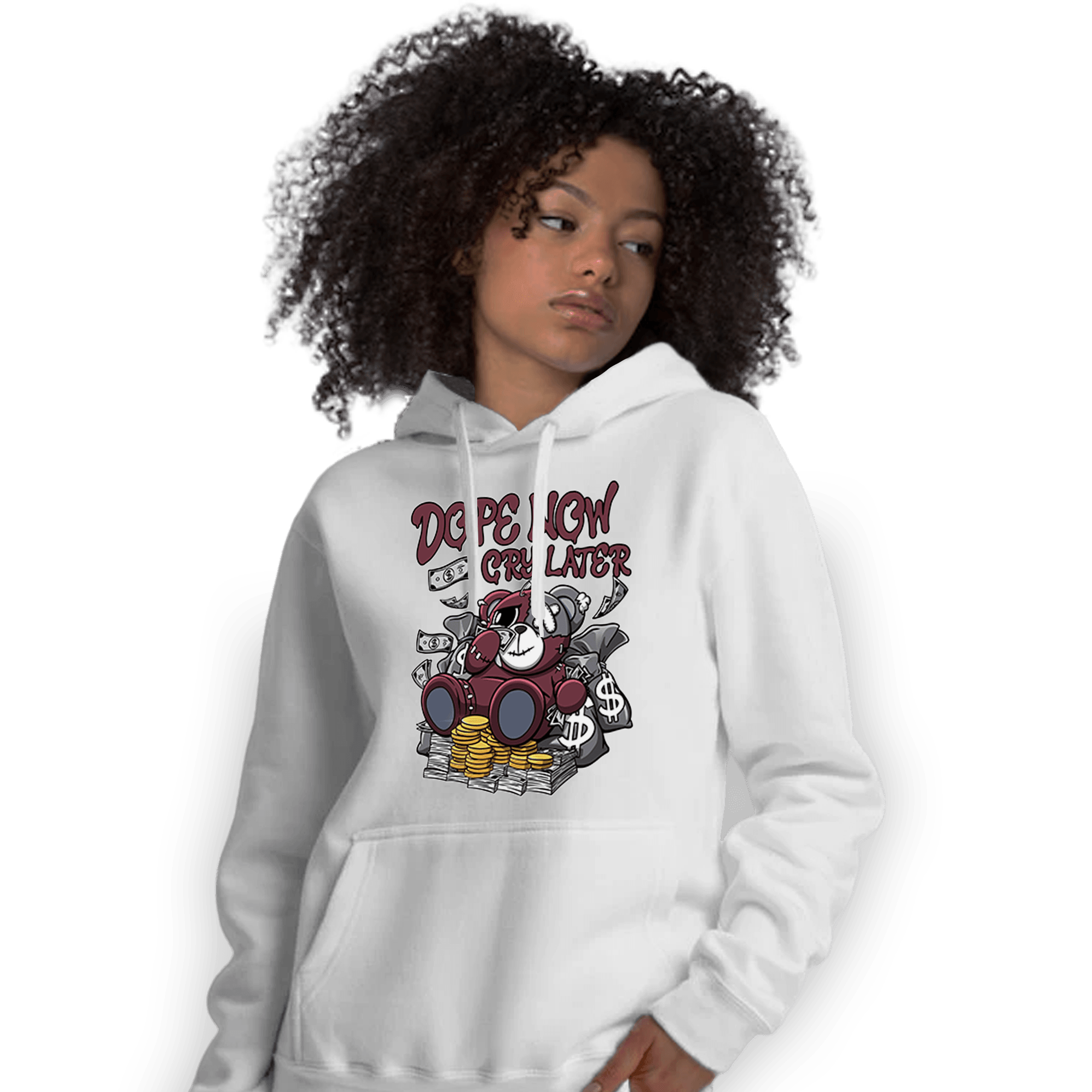 Burgundy 5s Hoodie Match Money Cry BER - NastyJamz