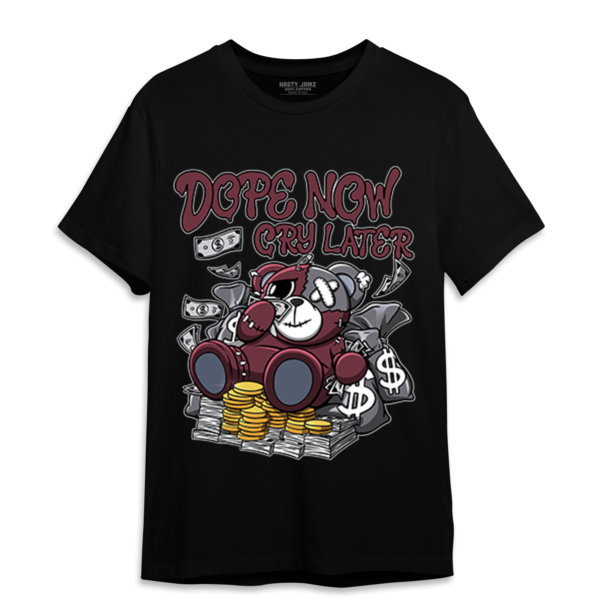 Burgundy 5s T Shirt Match Money Cry BER - NastyJamz