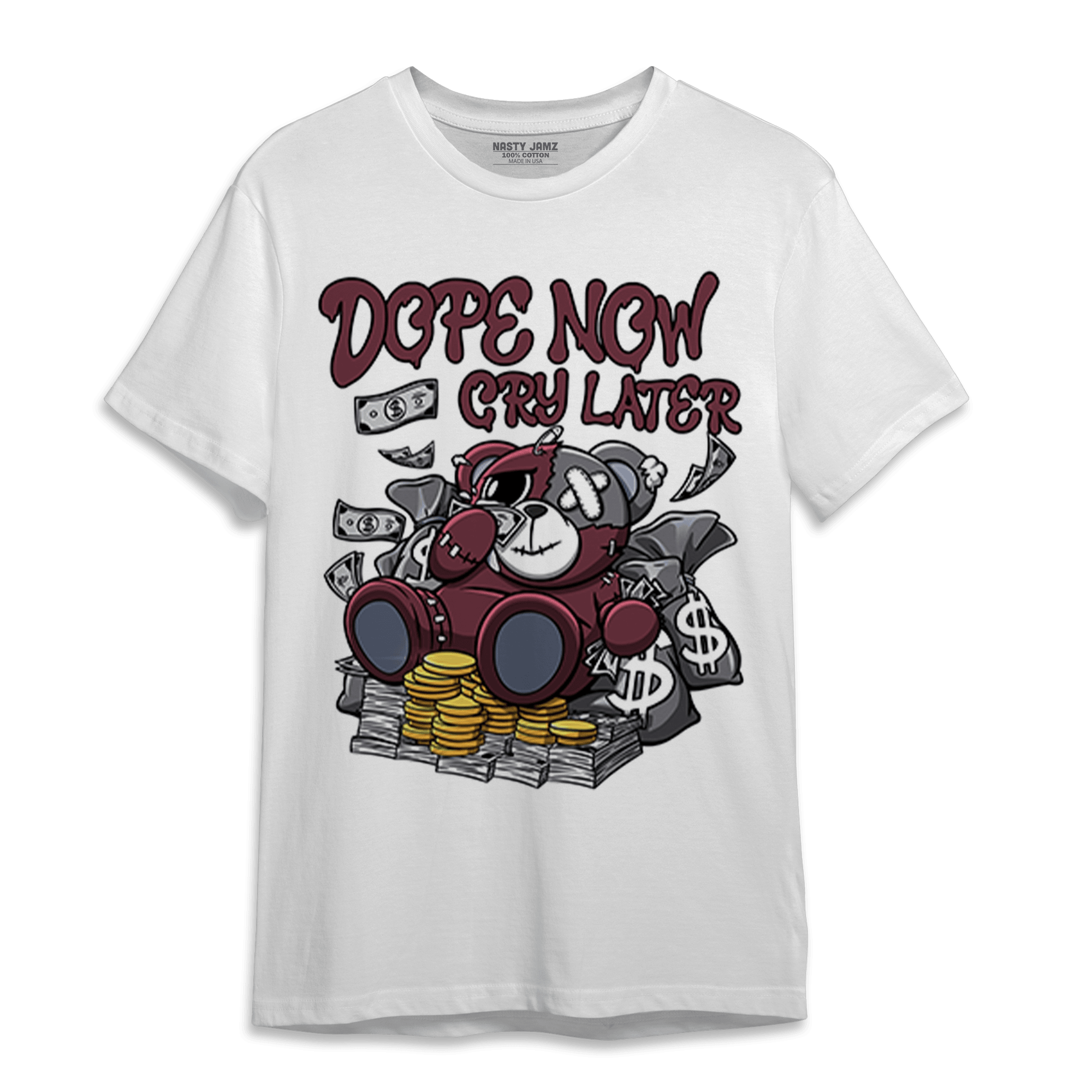 Burgundy 5s T Shirt Match Money Cry BER - NastyJamz