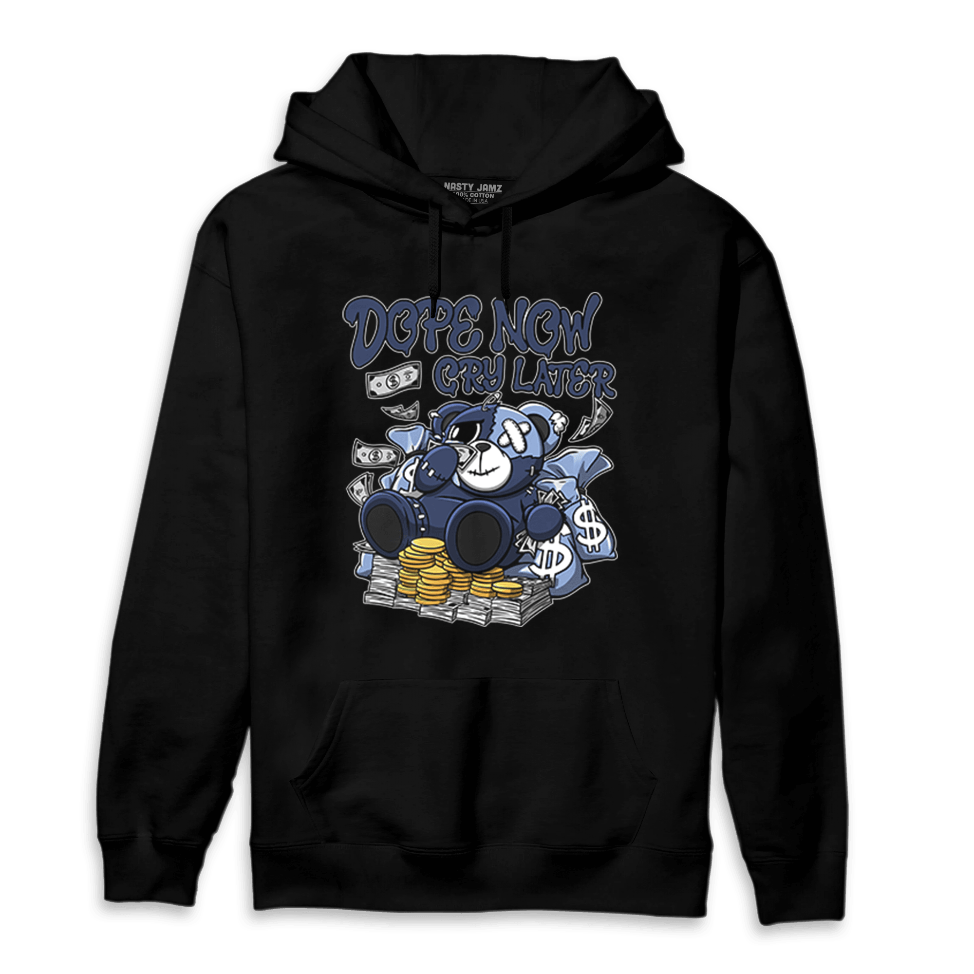 Midnight Navy 5s Hoodie Match Money Cry BER - NastyJamz