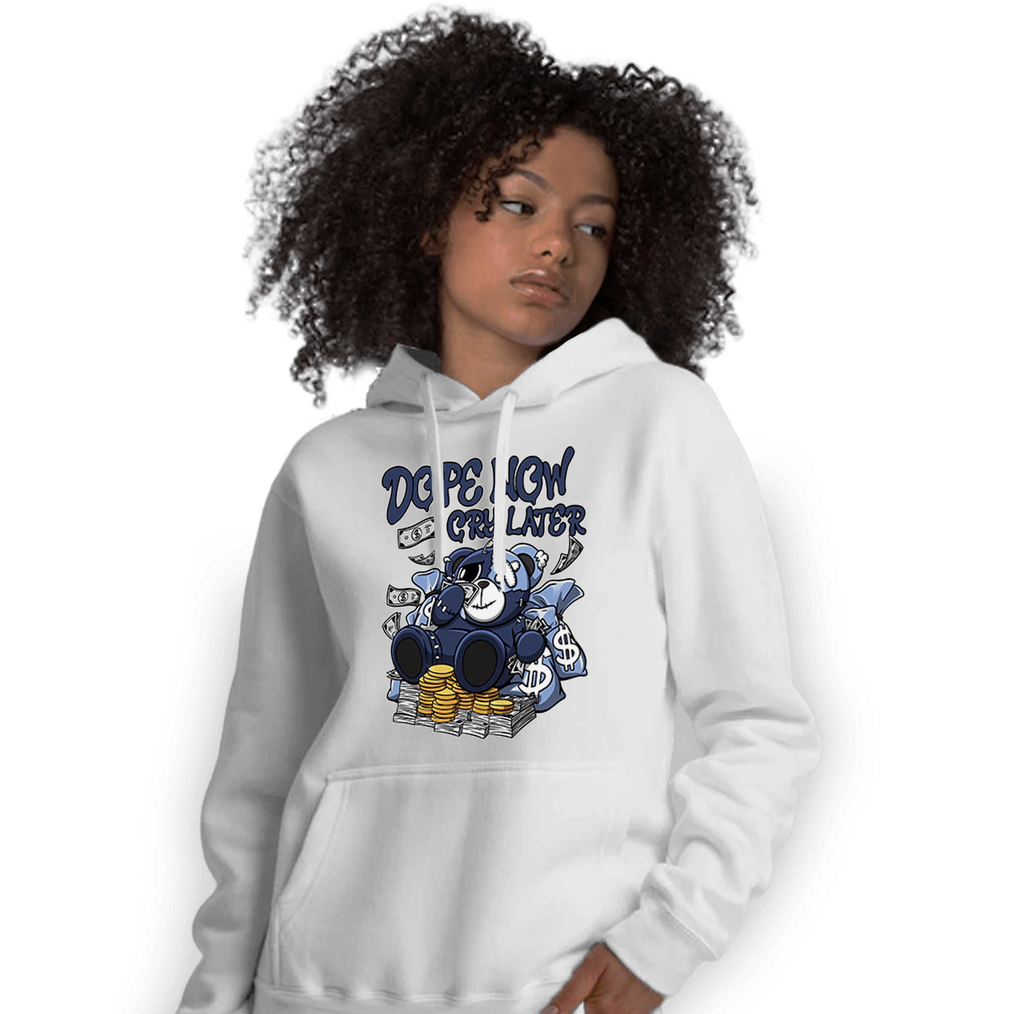 Midnight Navy 5s Hoodie Match Money Cry BER - NastyJamz