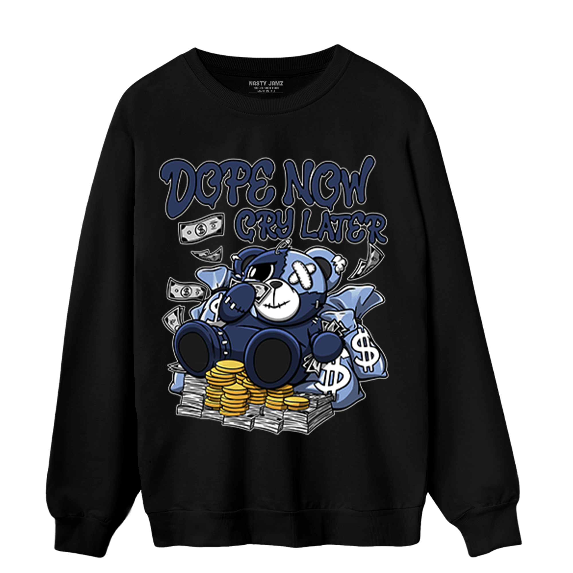 Midnight Navy 5s Sweatshirt Match Money Cry BER - NastyJamz