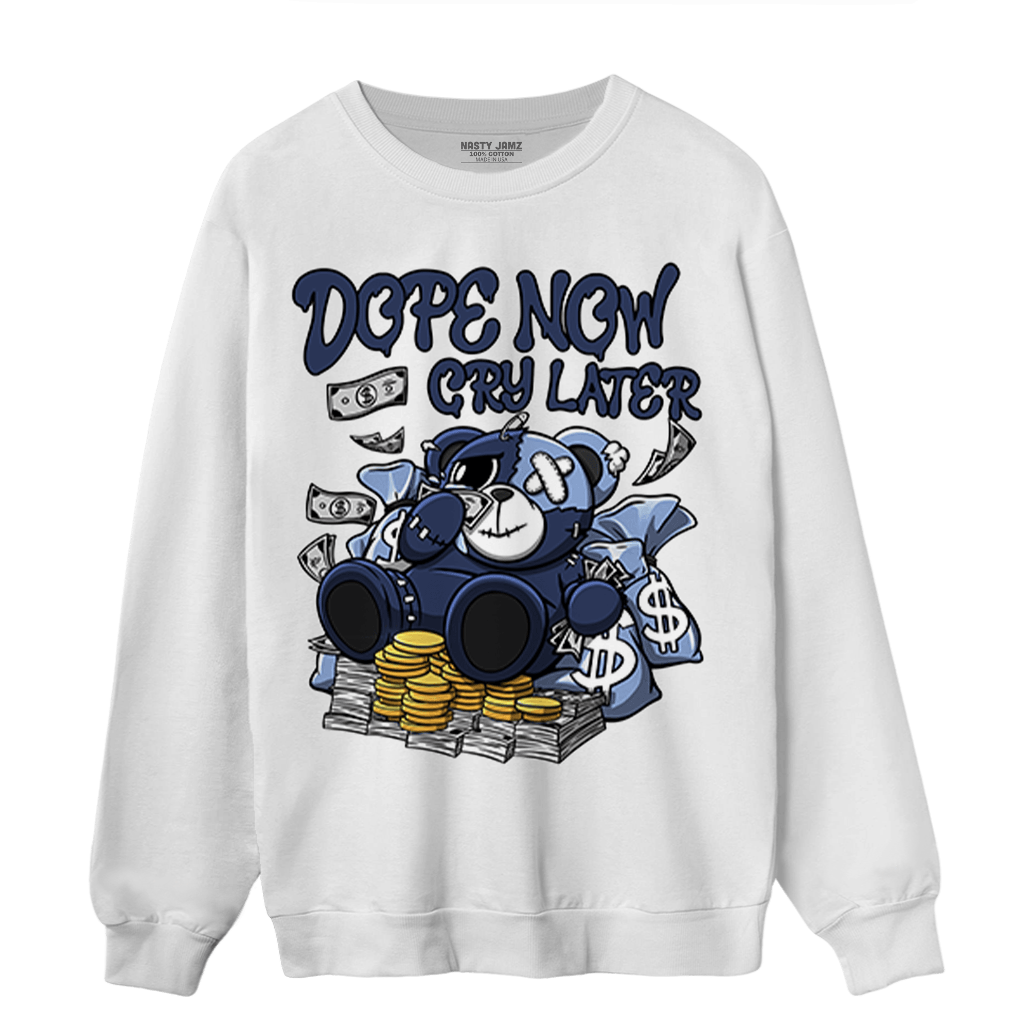 Midnight Navy 5s Sweatshirt Match Money Cry BER - NastyJamz