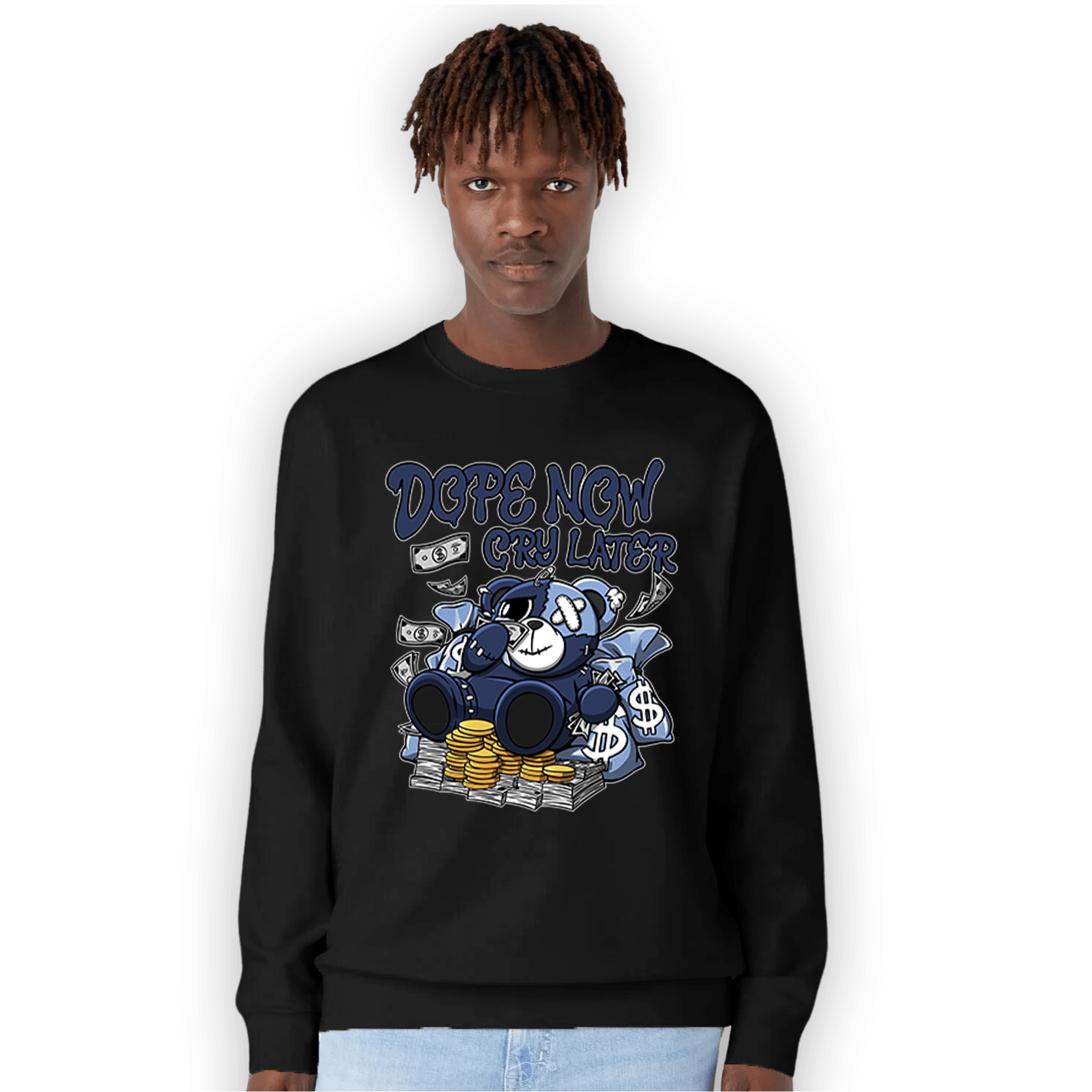 Midnight Navy 5s Sweatshirt Match Money Cry BER - NastyJamz