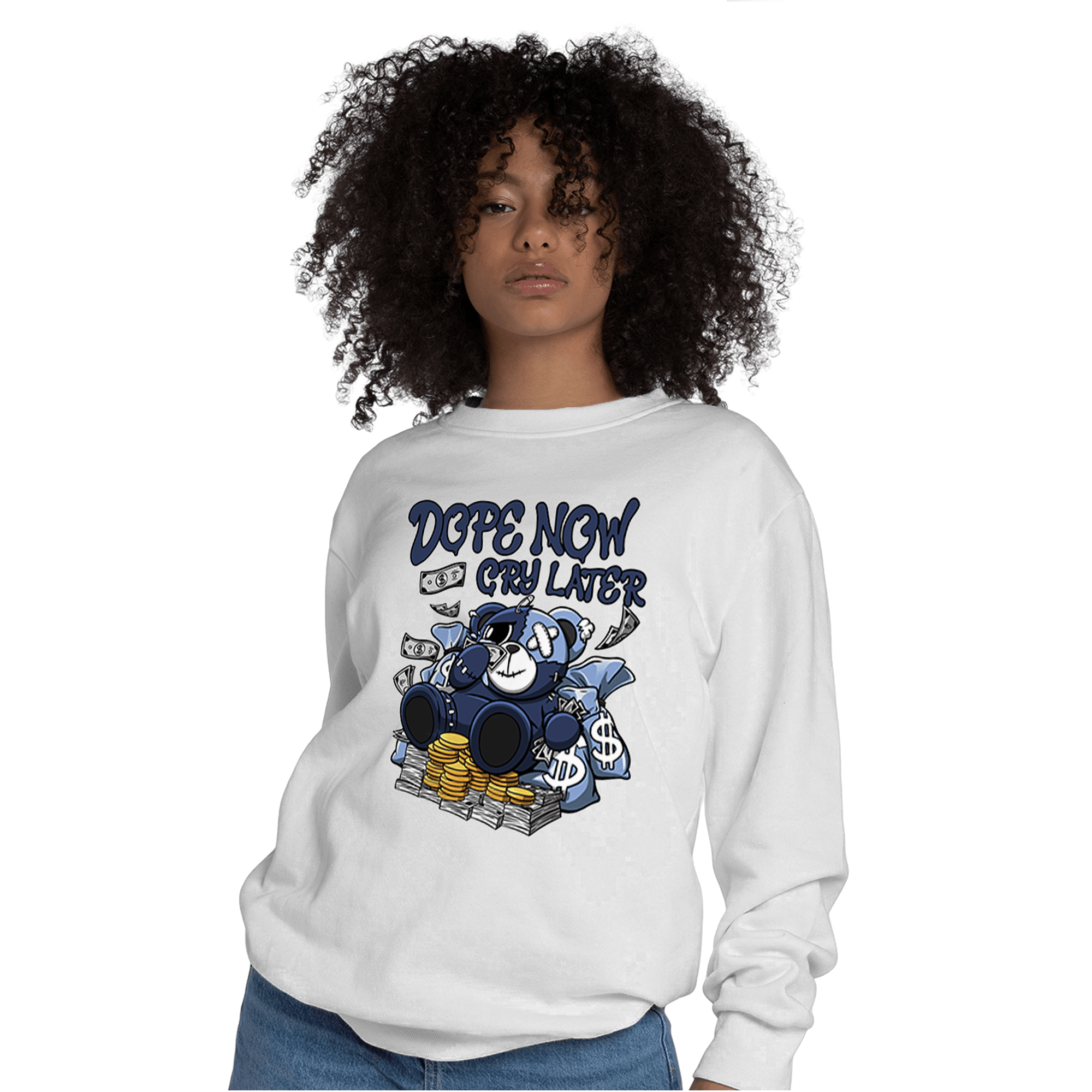 Midnight Navy 5s Sweatshirt Match Money Cry BER - NastyJamz