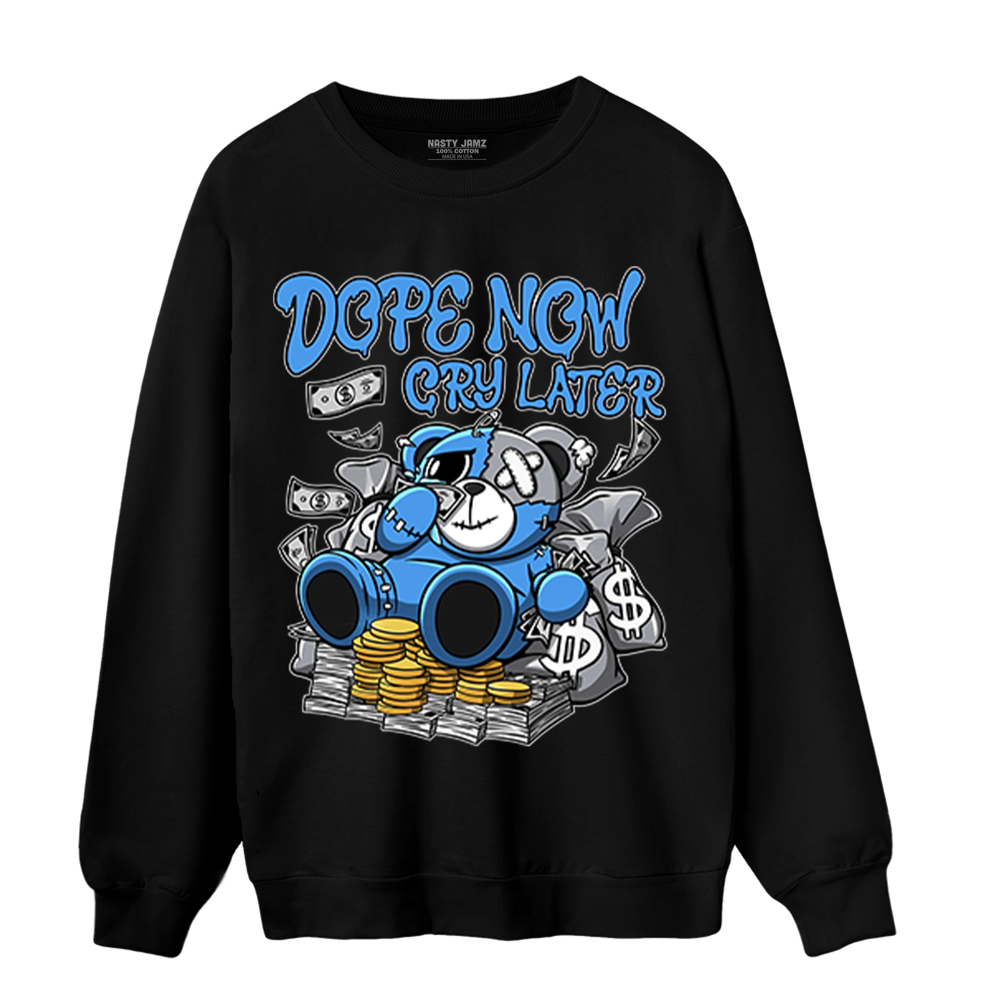 University Blue 5s Sweatshirt Match Money Cry BER - NastyJamz