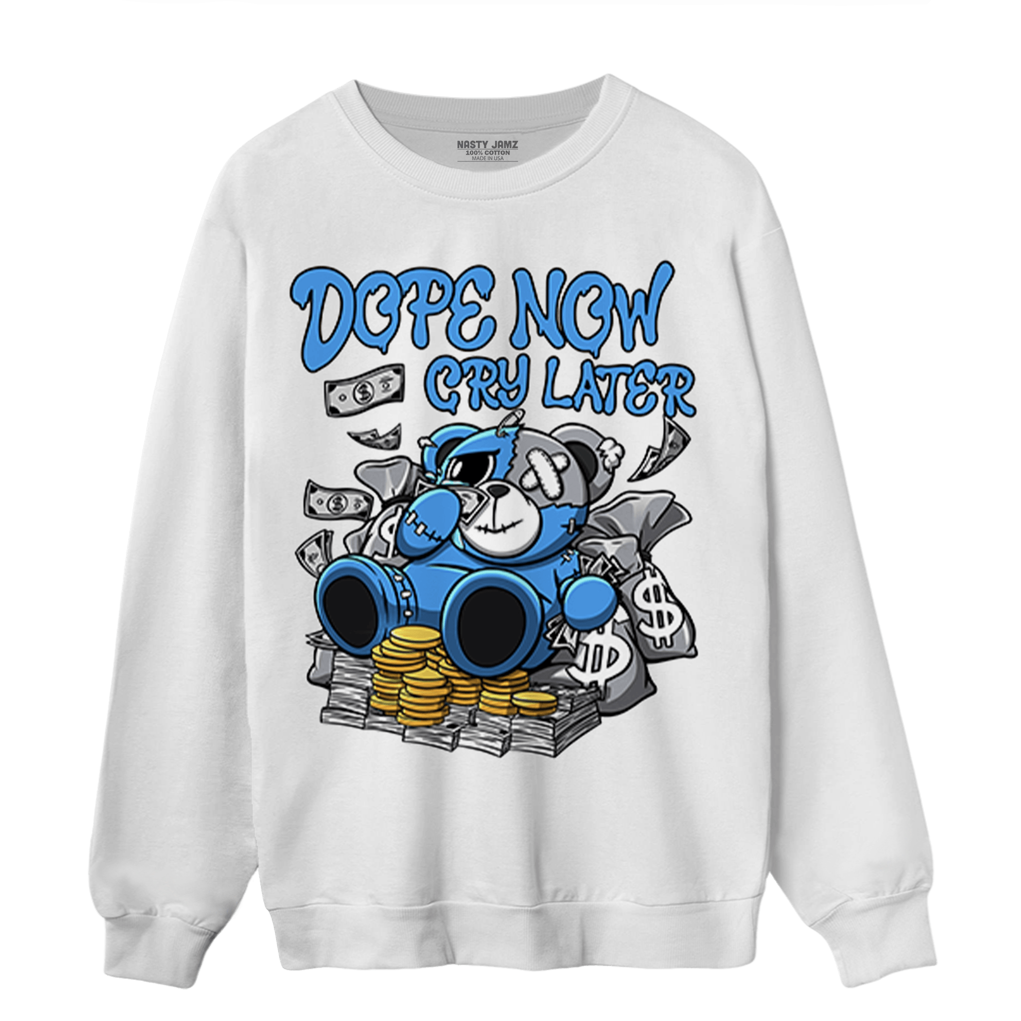 University Blue 5s Sweatshirt Match Money Cry BER - NastyJamz