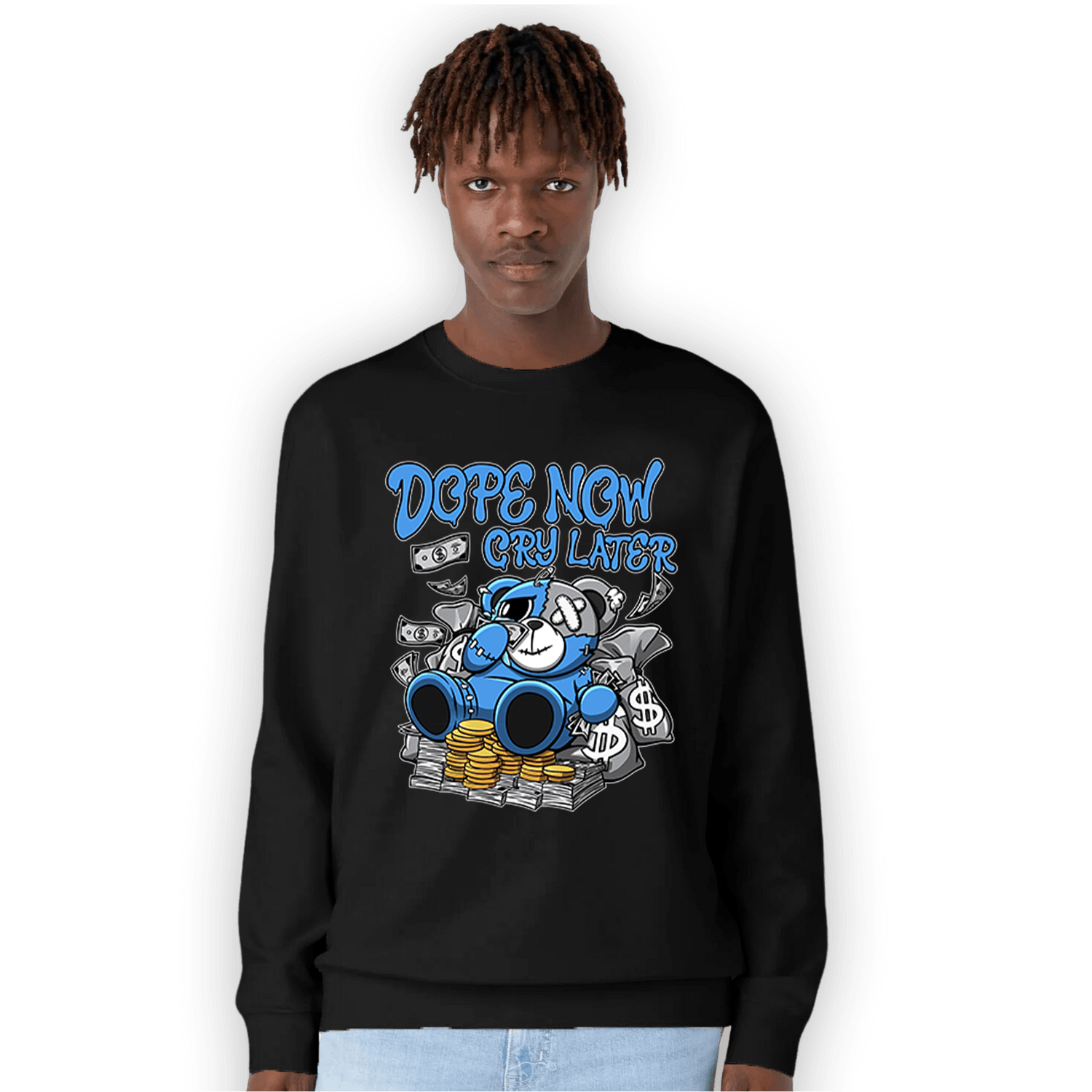 University Blue 5s Sweatshirt Match Money Cry BER - NastyJamz
