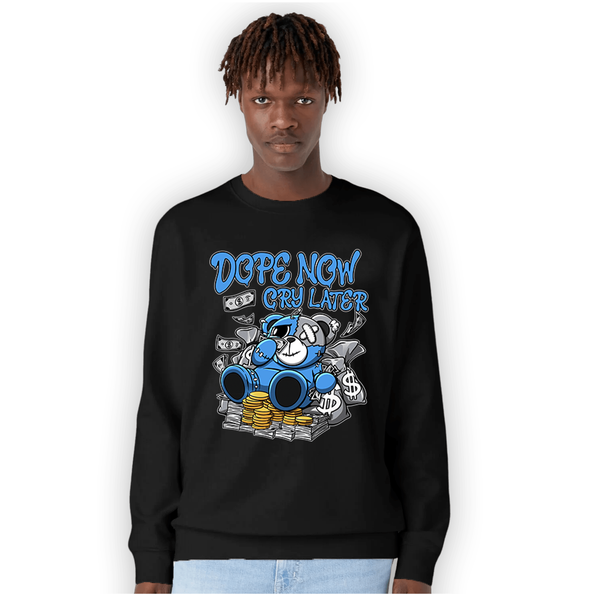 University Blue 5s Sweatshirt Match Money Cry BER - NastyJamz