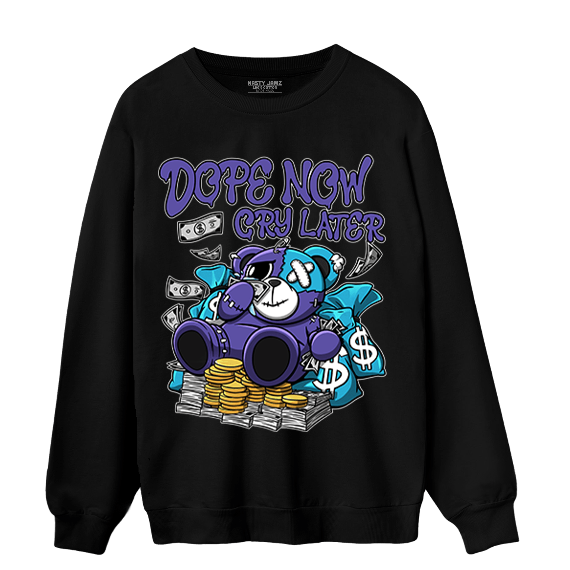 Aqua 6s Sweatshirt Match Money Cry BER - NastyJamz