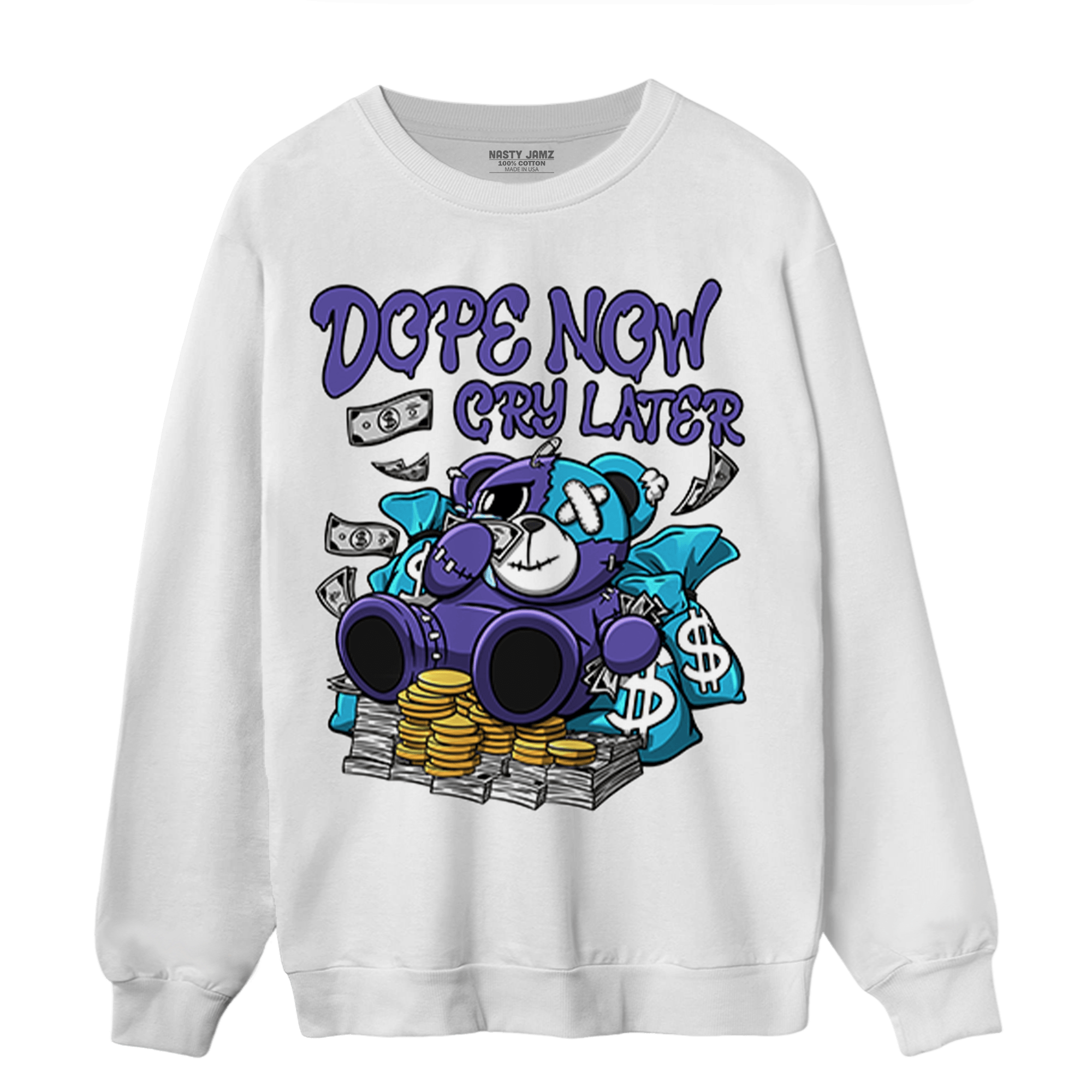 Aqua 6s Sweatshirt Match Money Cry BER - NastyJamz