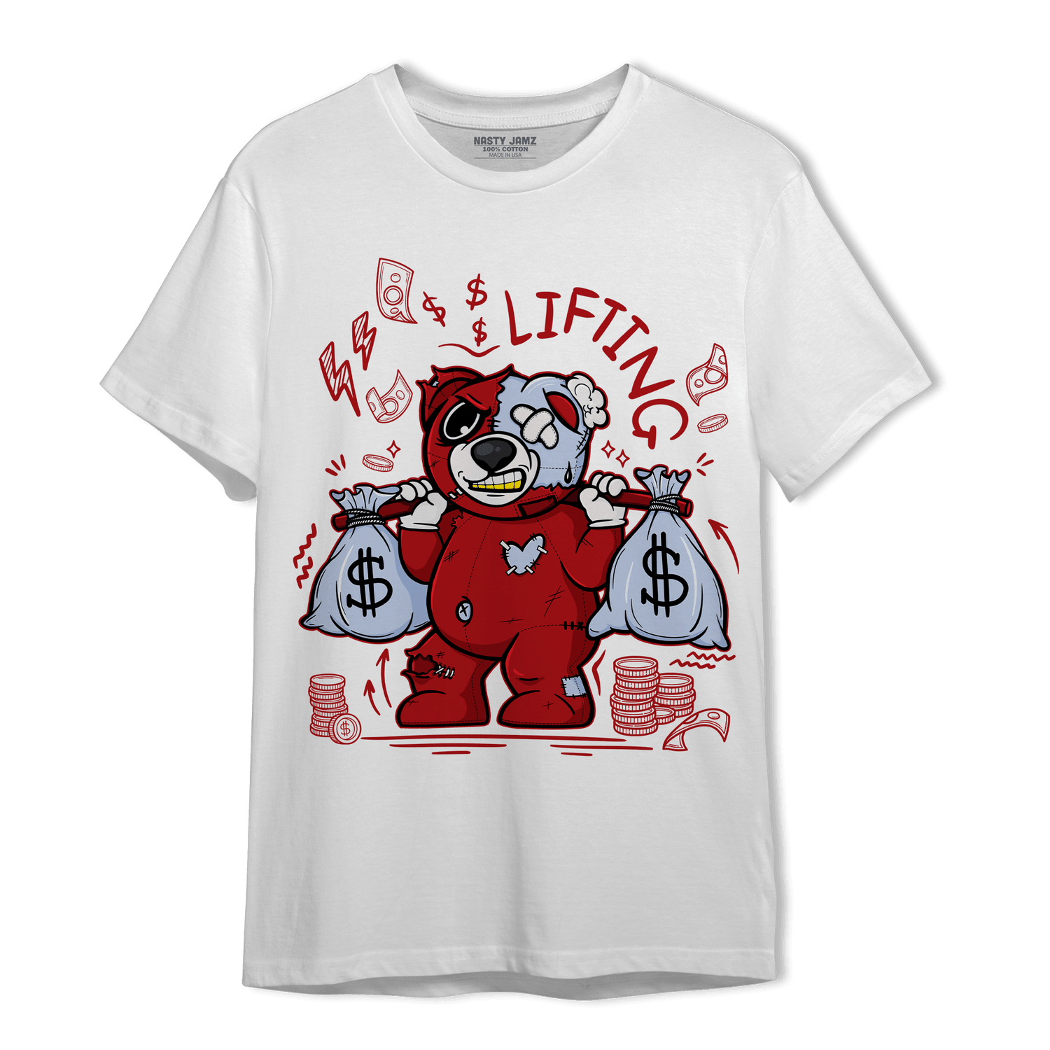 Cherry 11s T Shirt Match Money Lifting BER - NastyJamz