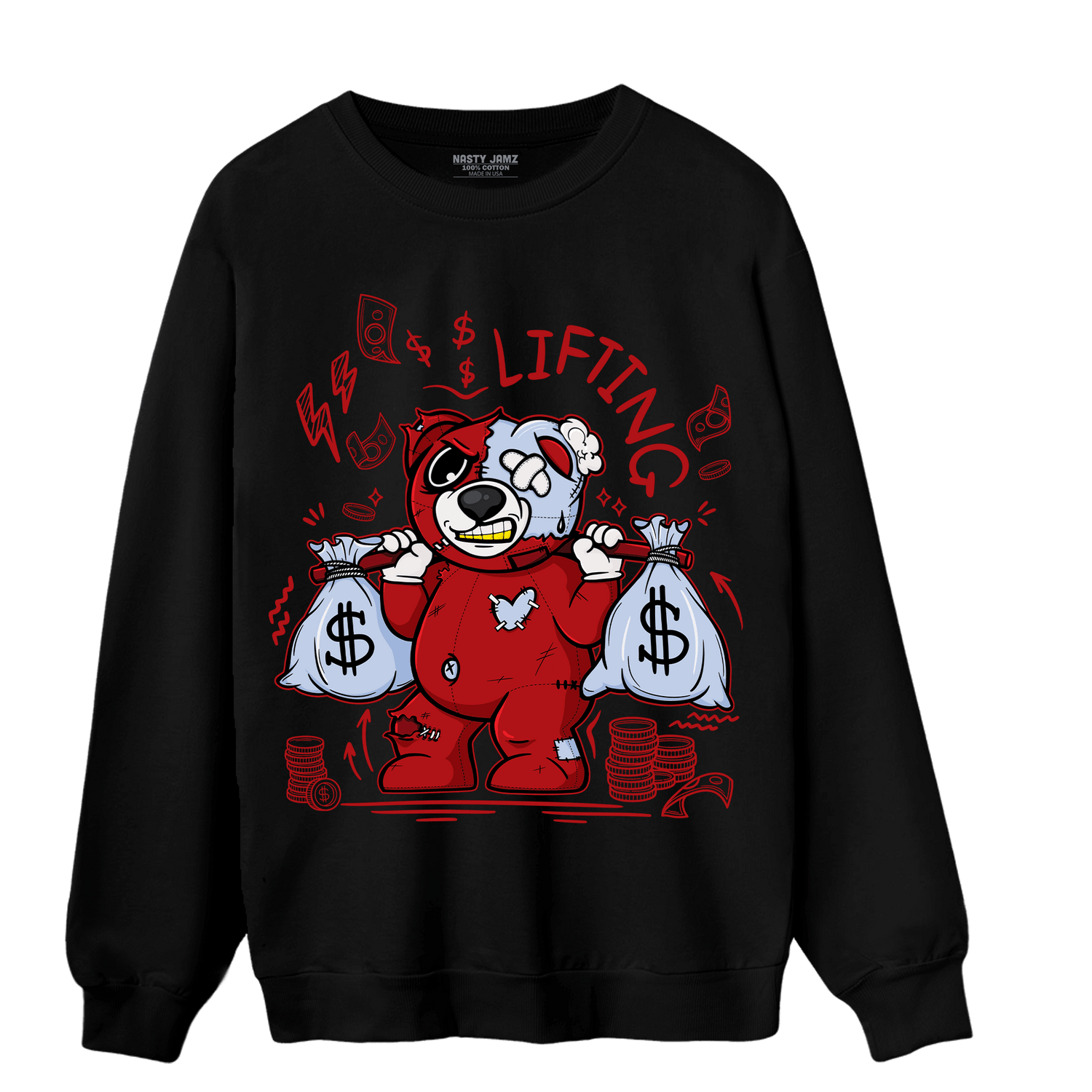 Cherry 11s Sweatshirt Match Money Lifting BER - NastyJamz