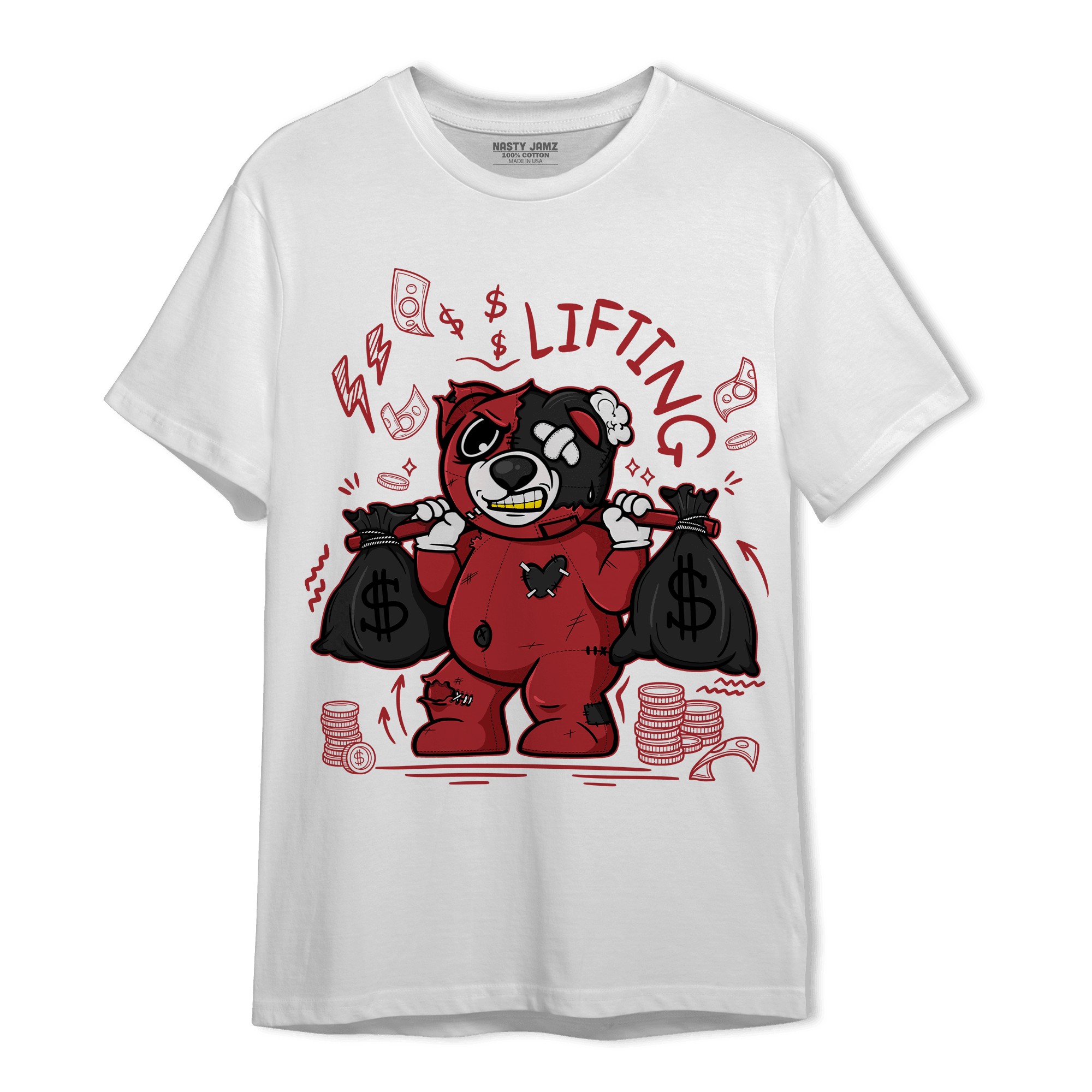 Cherry 12s T Shirt Match Money Lifting BER - NastyJamz