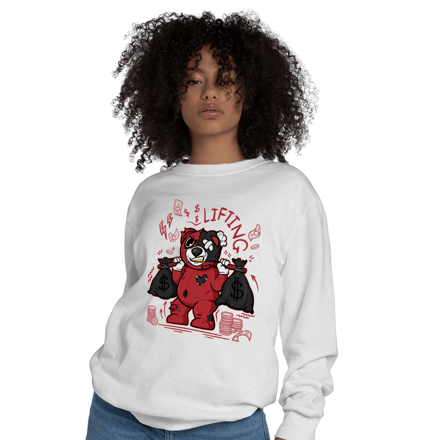 Cherry 12s Sweatshirt Match Money Lifting BER - NastyJamz