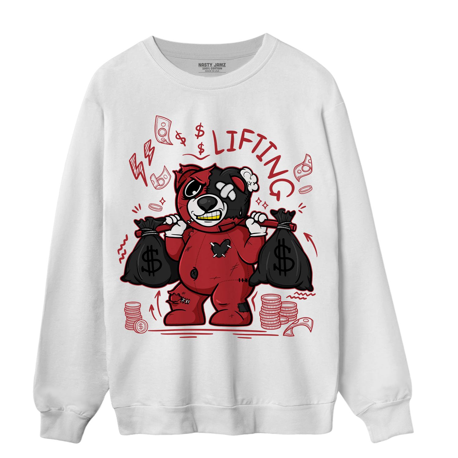Cherry 12s Sweatshirt Match Money Lifting BER - NastyJamz