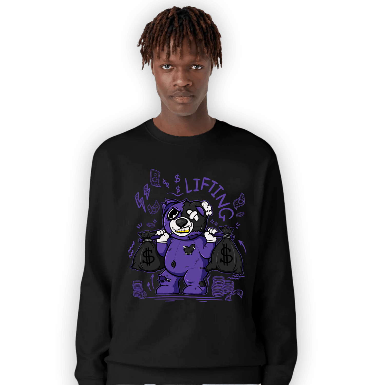 Field Purple 12s Sweatshirt Match Money Lifting BER - NastyJamz