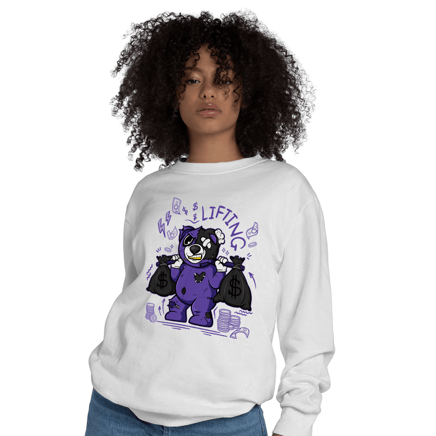 Field Purple 12s Sweatshirt Match Money Lifting BER - NastyJamz