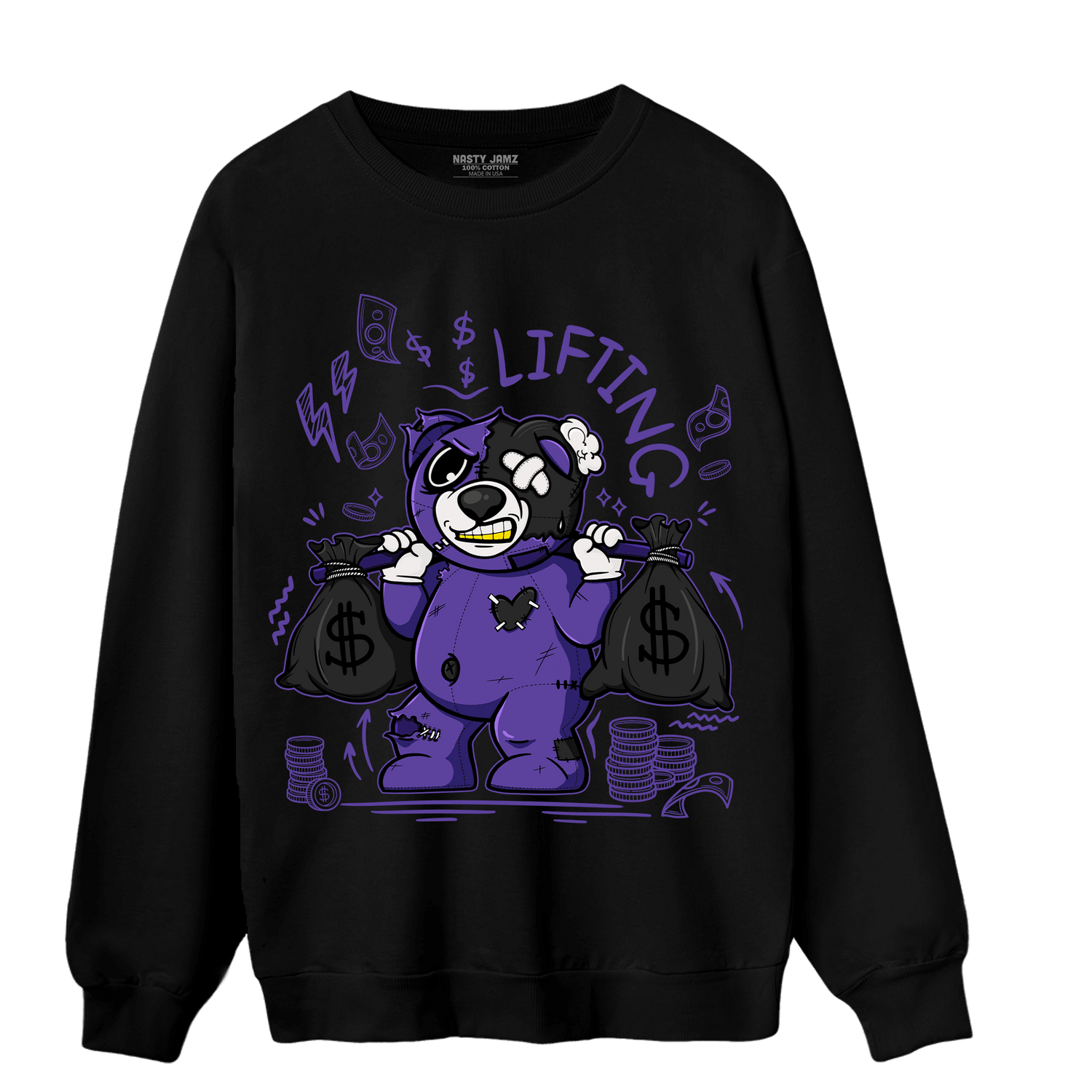 Field Purple 12s Sweatshirt Match Money Lifting BER - NastyJamz