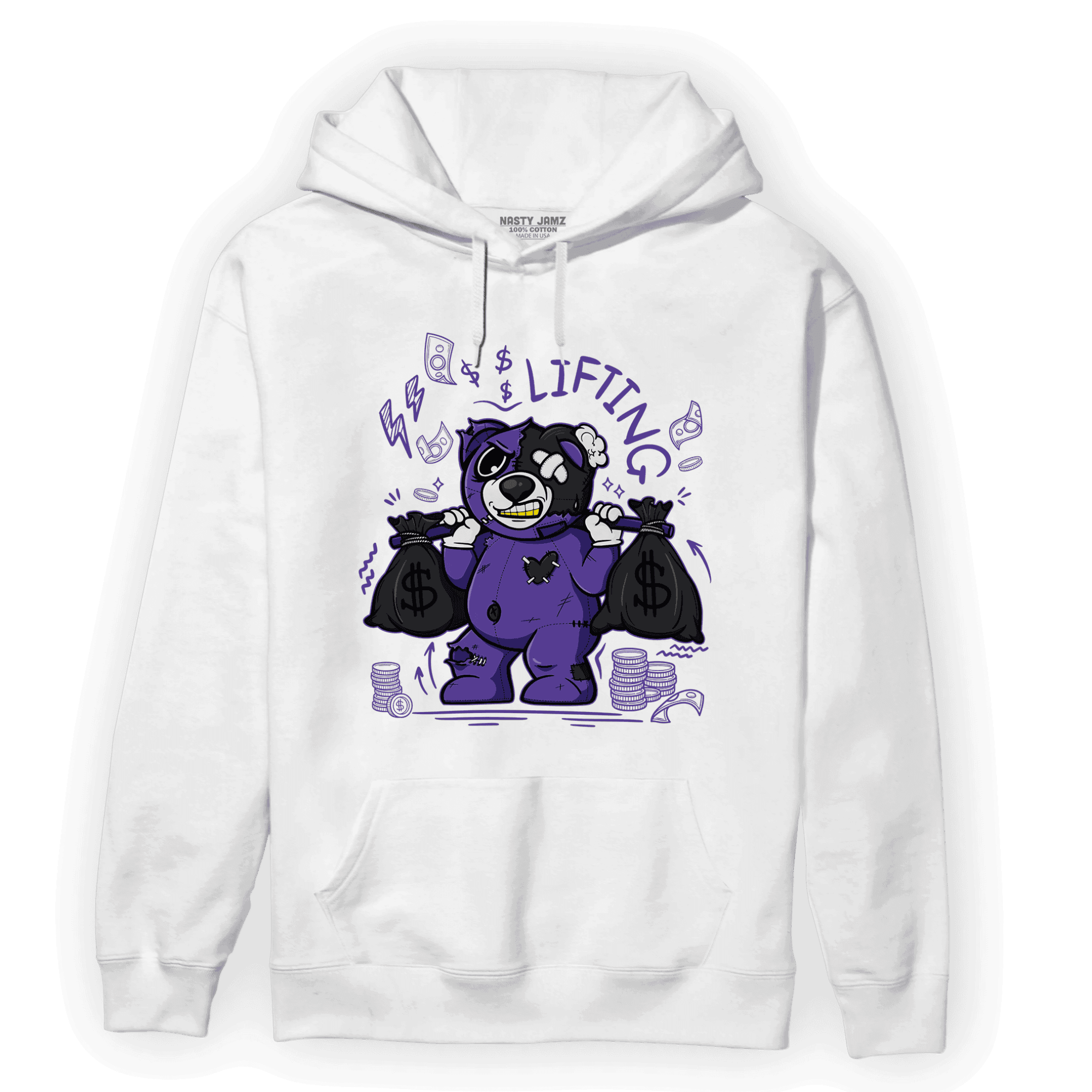 Field Purple 12s Hoodie Match Money Lifting BER - NastyJamz