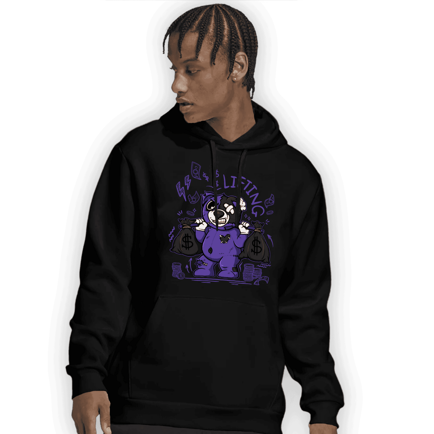 Field Purple 12s Hoodie Match Money Lifting BER - NastyJamz
