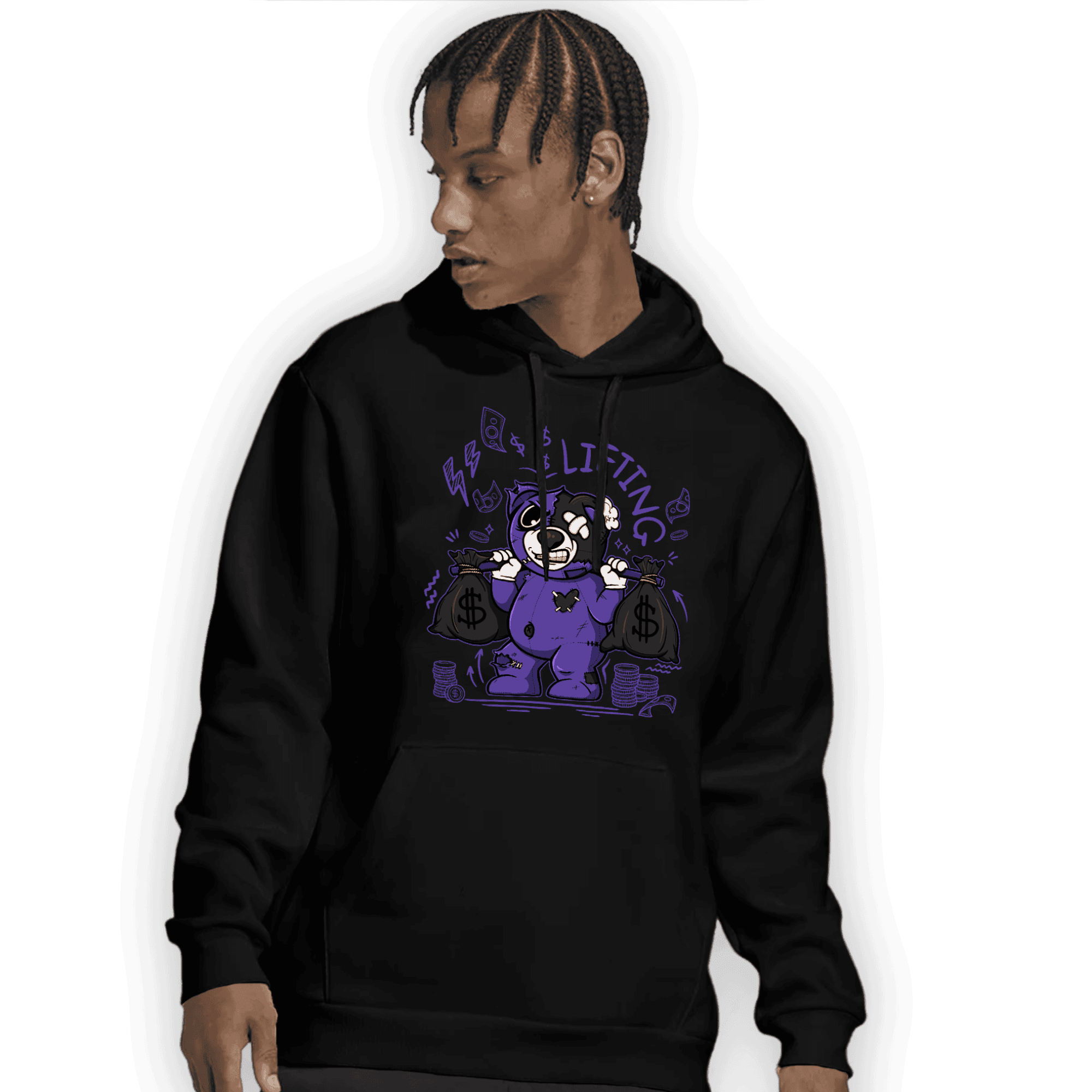 Field Purple 12s Hoodie Match Money Lifting BER - NastyJamz