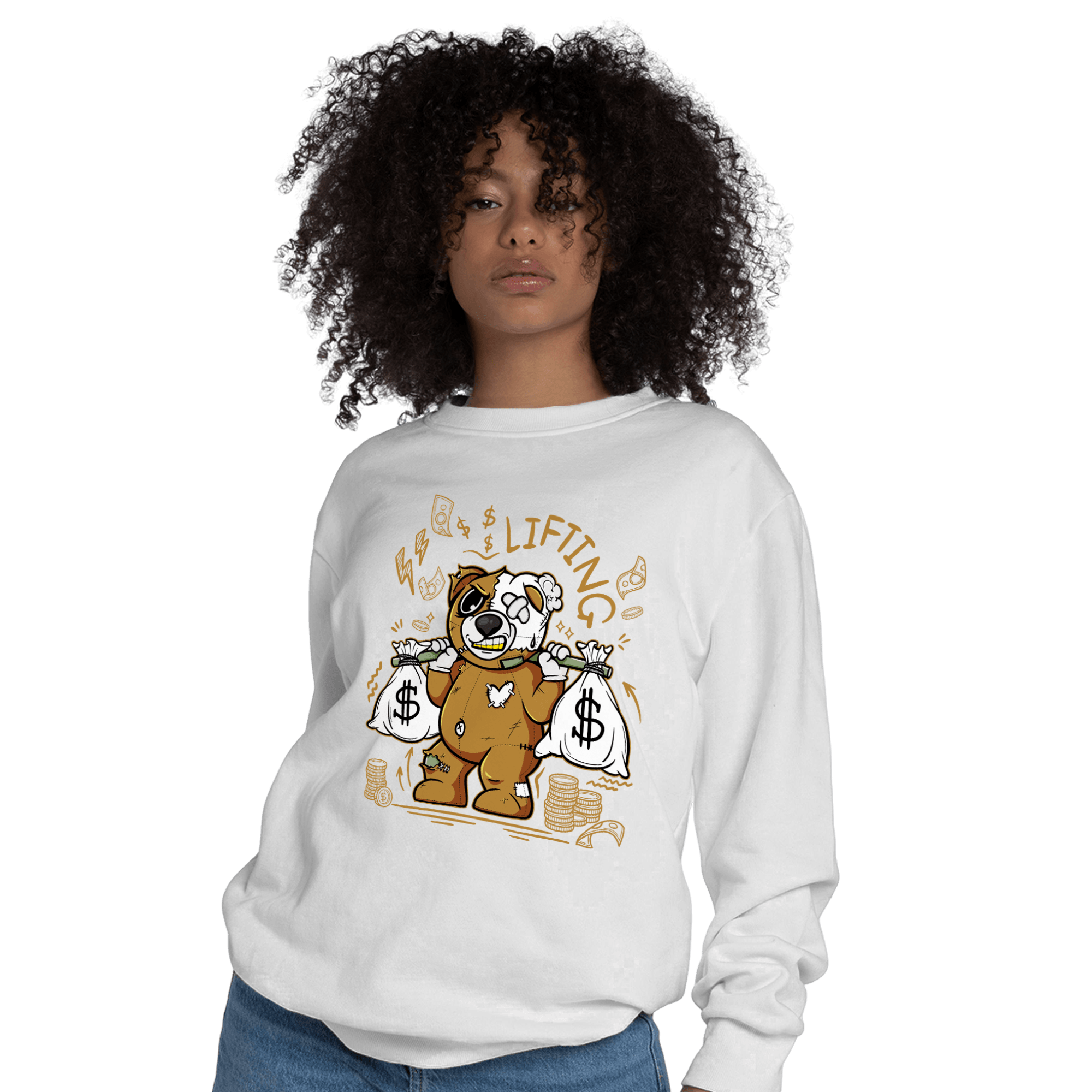 Wheat 13s Sweatshirt Match Money Lifting BER - NastyJamz