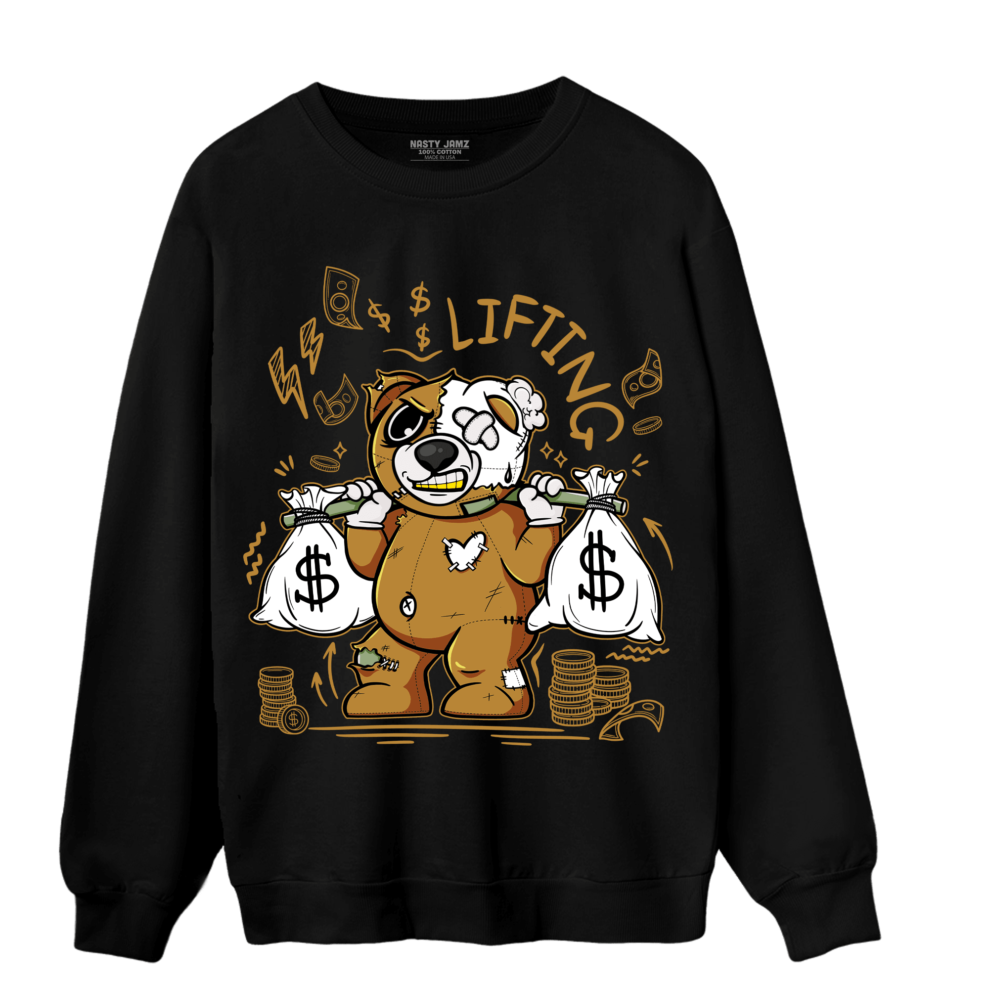 Wheat 13s Sweatshirt Match Money Lifting BER - NastyJamz