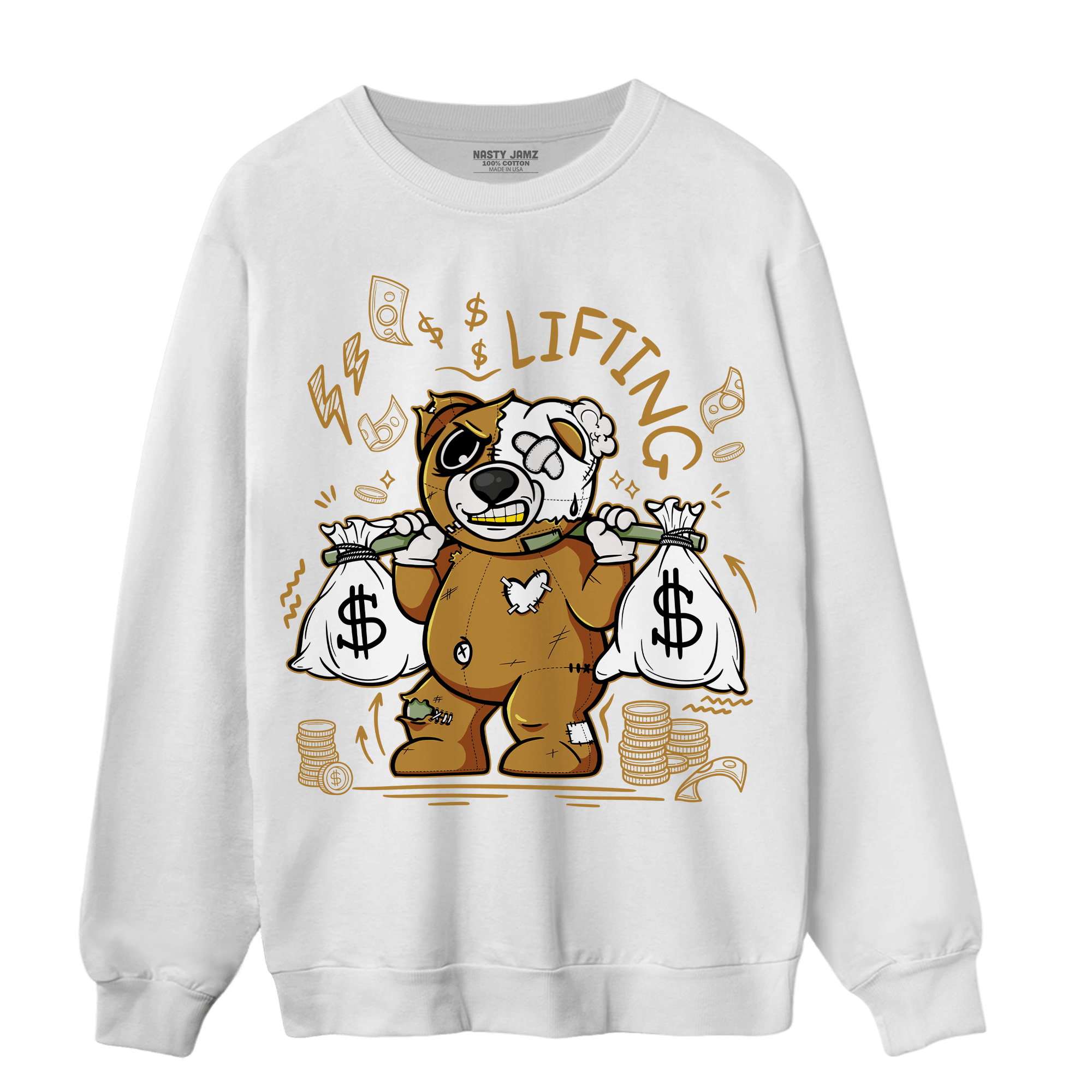 Wheat 13s Sweatshirt Match Money Lifting BER - NastyJamz