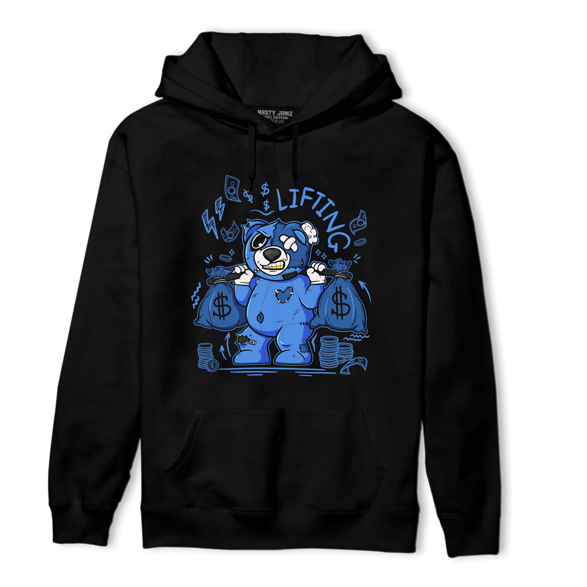 University Blue Toe 1s Hoodie Match Money Lifting BER - NastyJamz