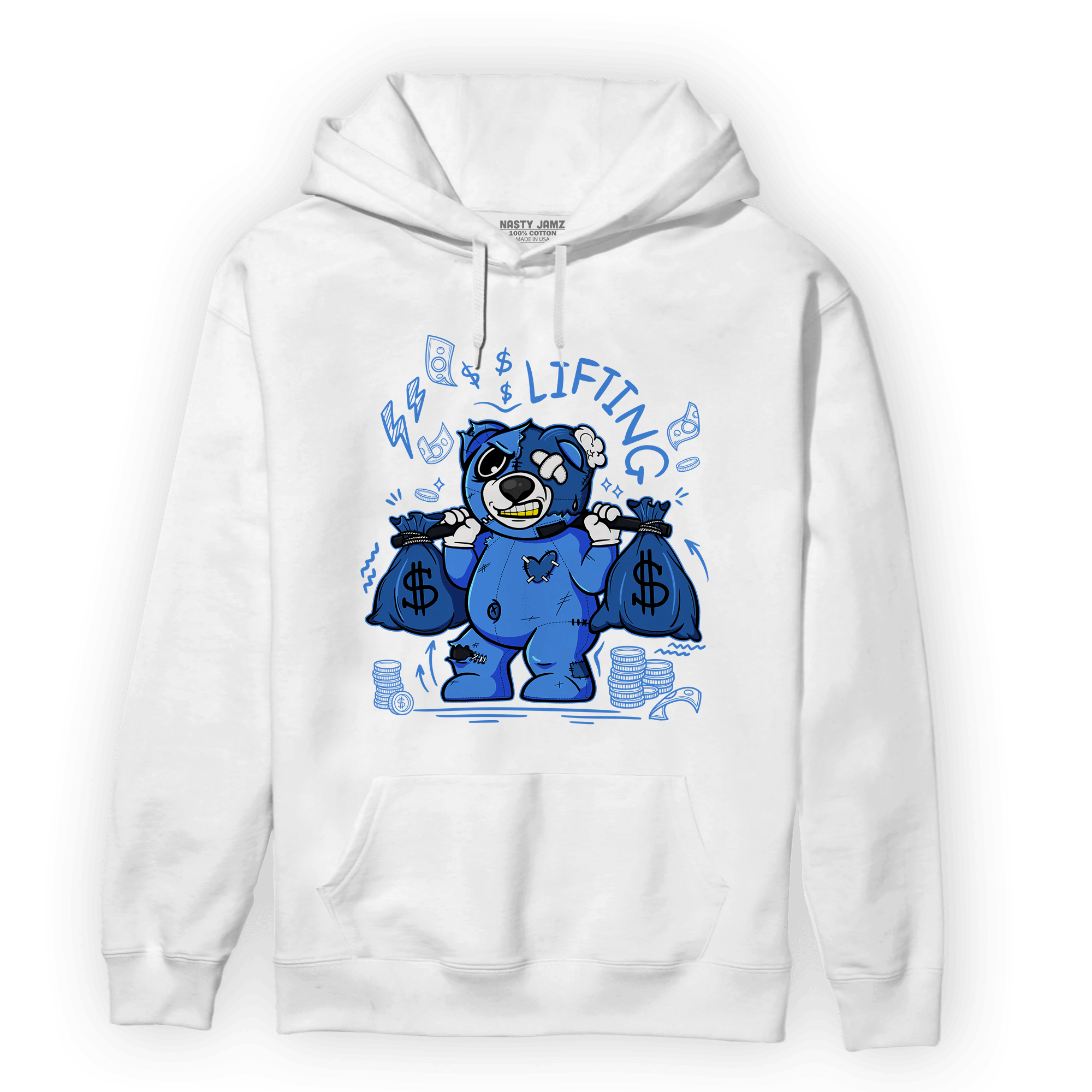 University Blue Toe 1s Hoodie Match Money Lifting BER - NastyJamz