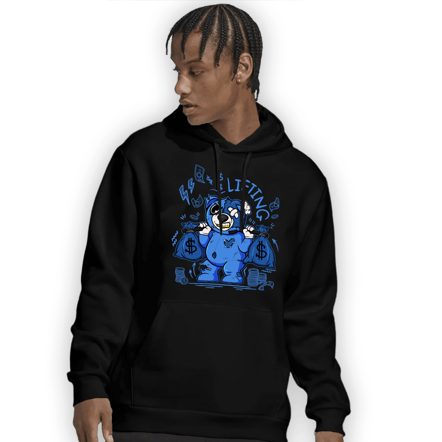 University Blue Toe 1s Hoodie Match Money Lifting BER - NastyJamz