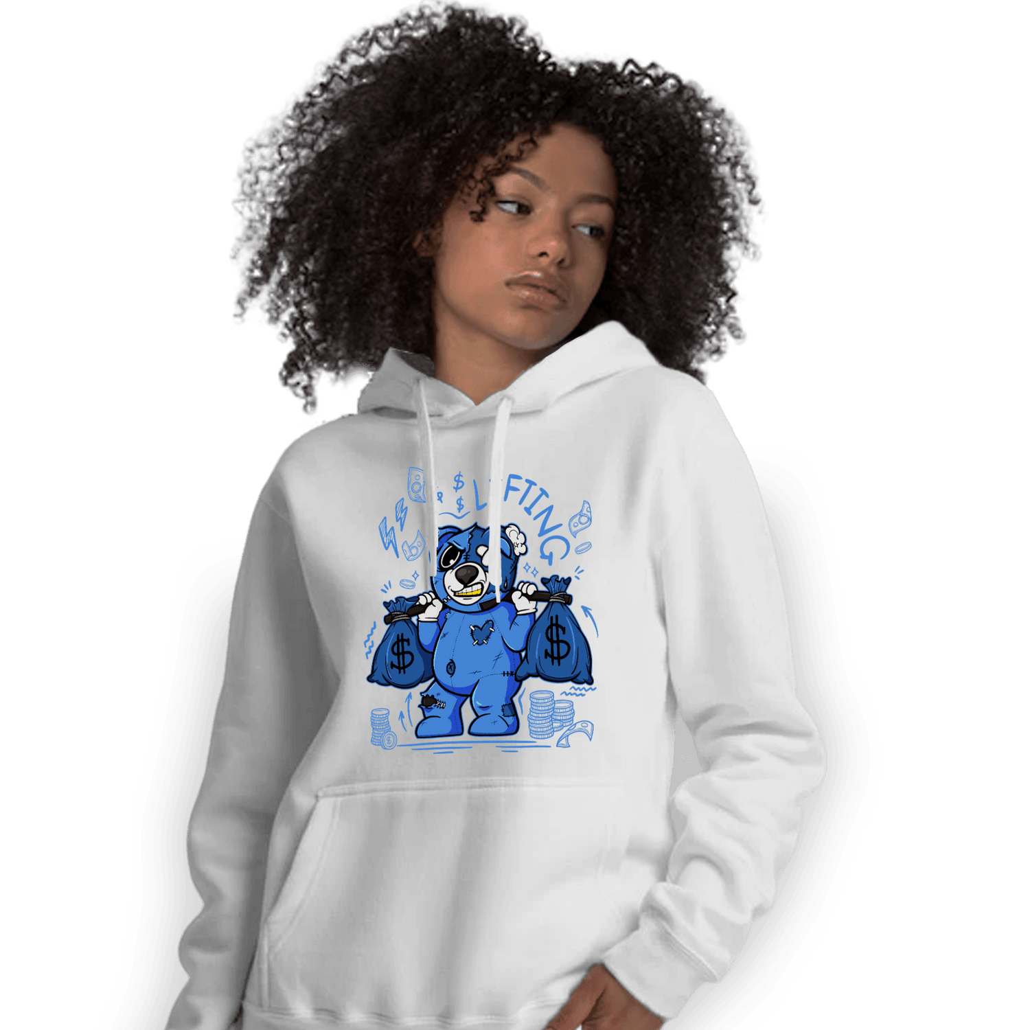 University Blue Toe 1s Hoodie Match Money Lifting BER - NastyJamz