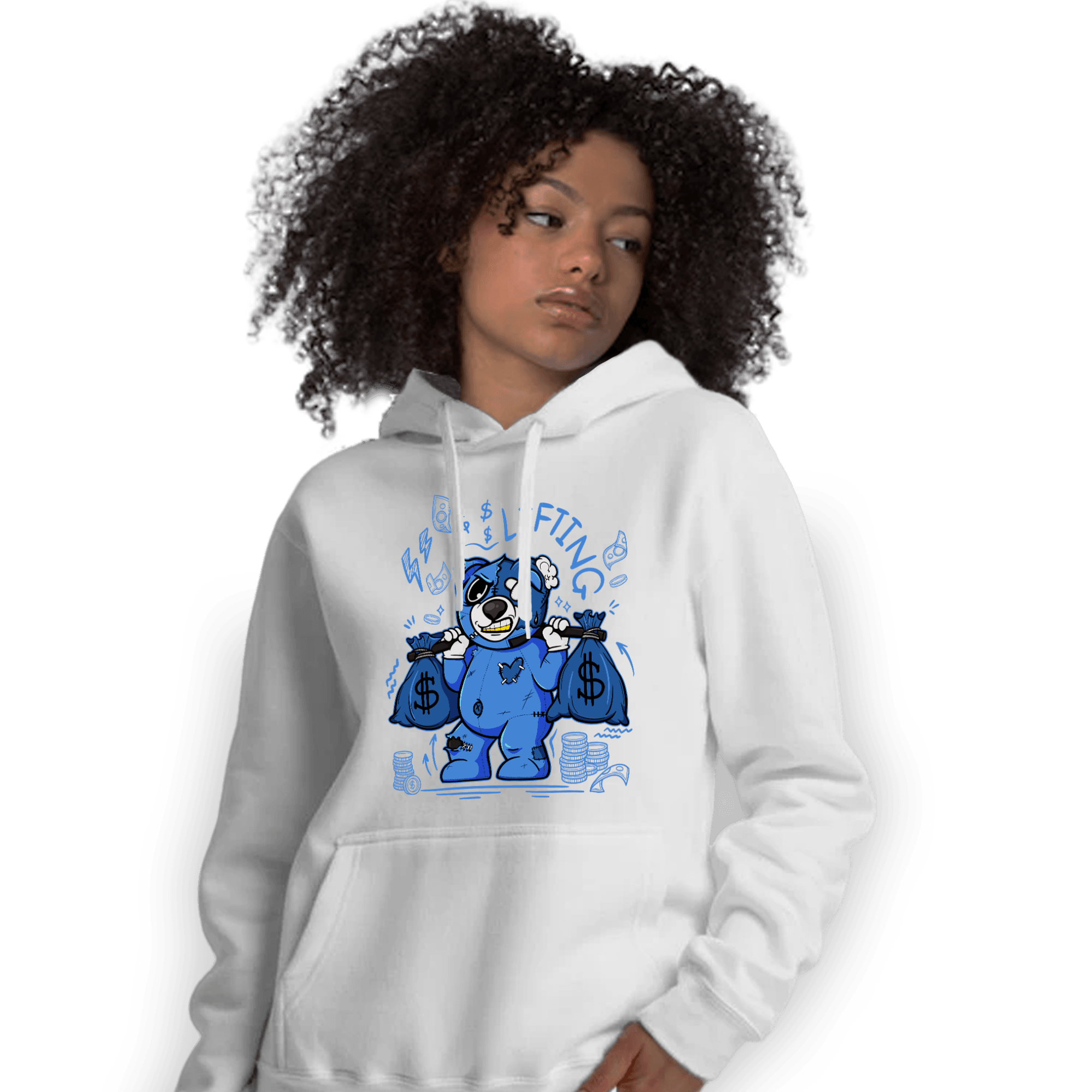 University Blue Toe 1s Hoodie Match Money Lifting BER - NastyJamz