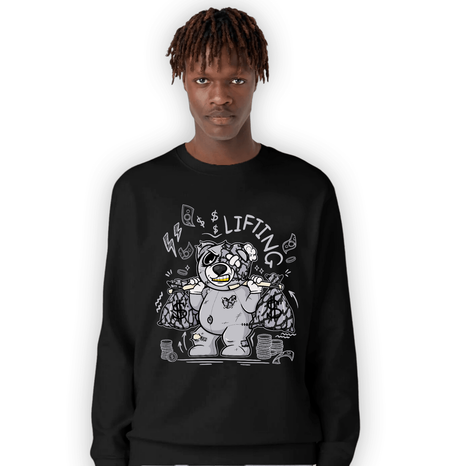 Off Noir 3s Sweatshirt Match Money Lifting BER - NastyJamz