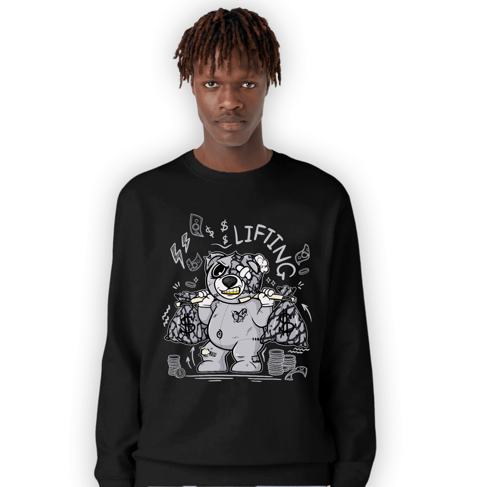 Off Noir 3s Sweatshirt Match Money Lifting BER - NastyJamz