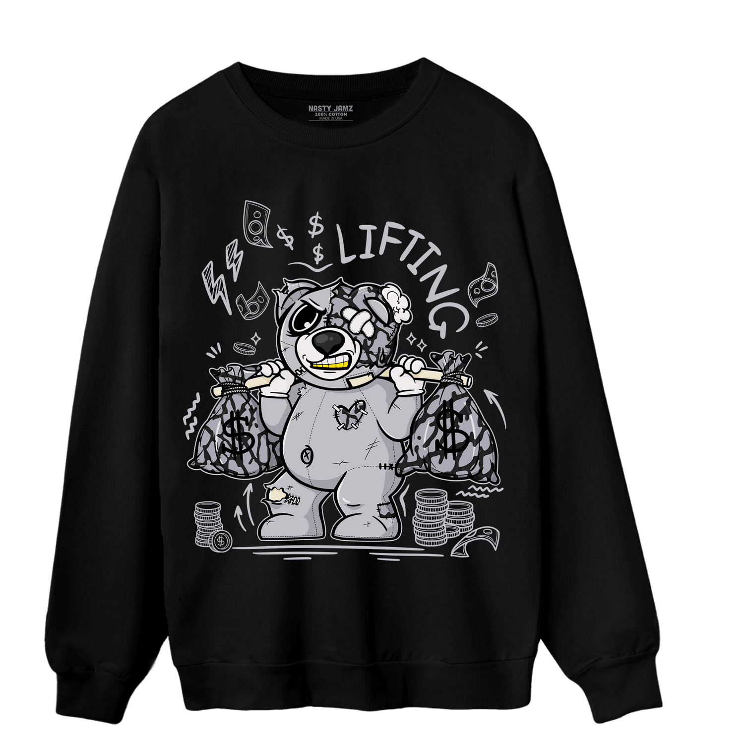 Off Noir 3s Sweatshirt Match Money Lifting BER - NastyJamz