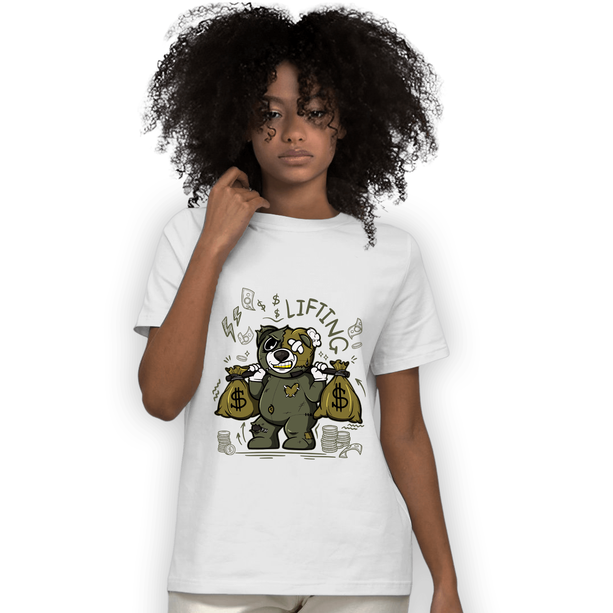 SE Craft Medium Olive 4s T Shirt Match Money Lifting BER - NastyJamz