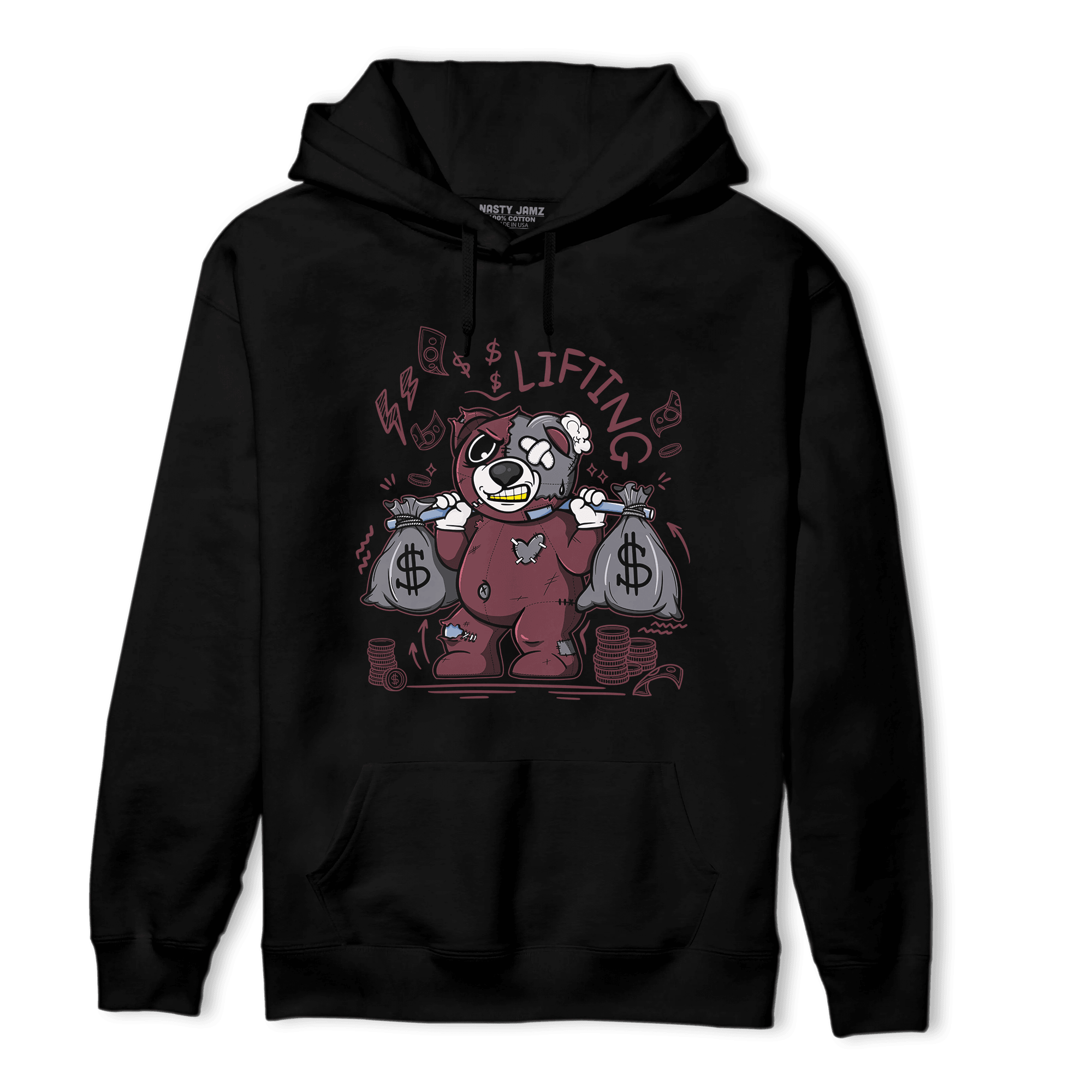 Burgundy 5s Hoodie Match Money Lifting BER - NastyJamz