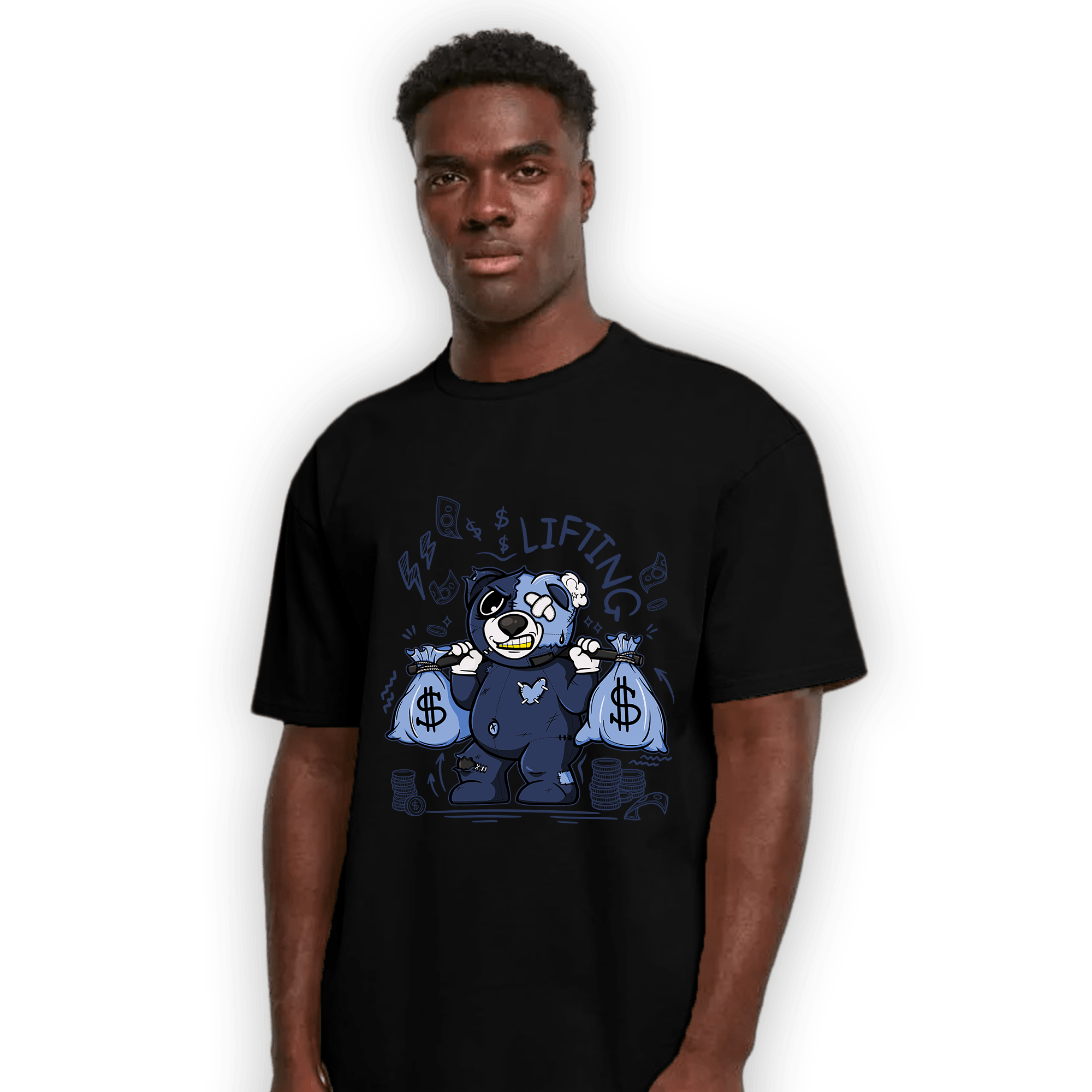 Midnight Navy 5s T Shirt Match Money Lifting BER - NastyJamz