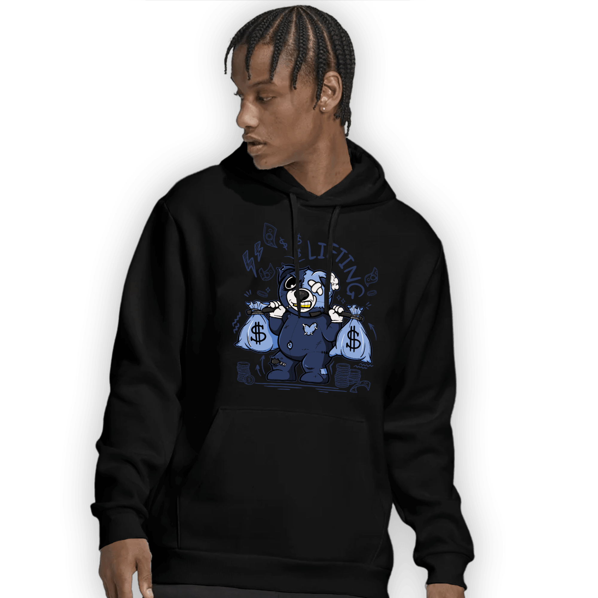 Midnight Navy 5s Hoodie Match Money Lifting BER - NastyJamz