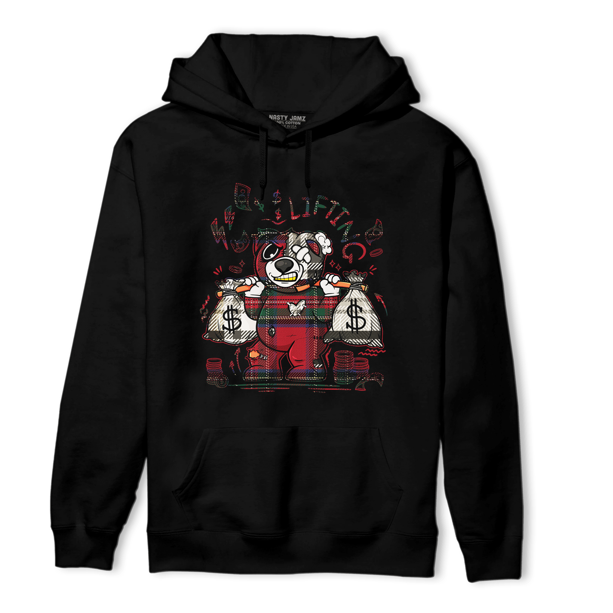 Plaid 5s Hoodie Match Money Lifting BER - NastyJamz