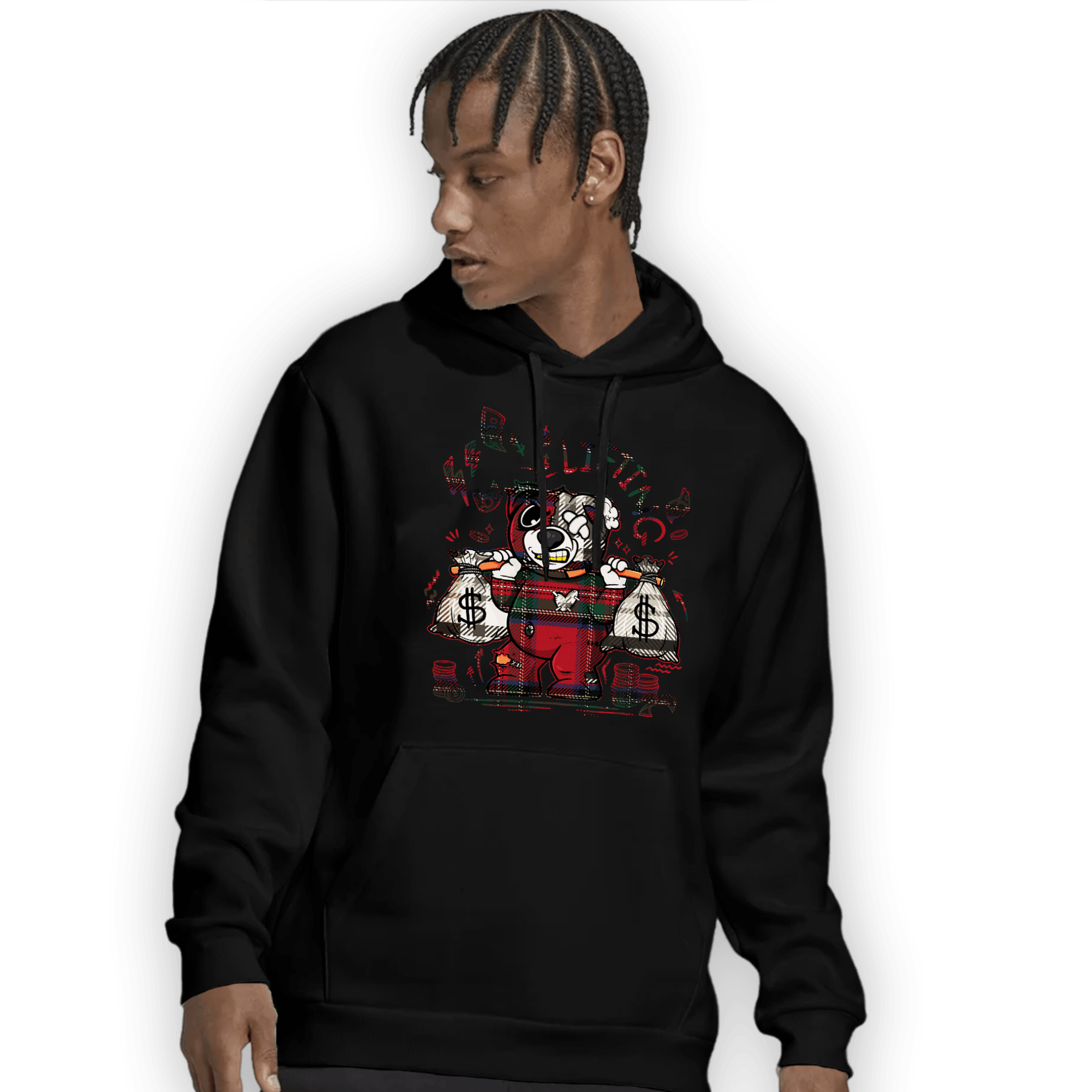 Plaid 5s Hoodie Match Money Lifting BER - NastyJamz